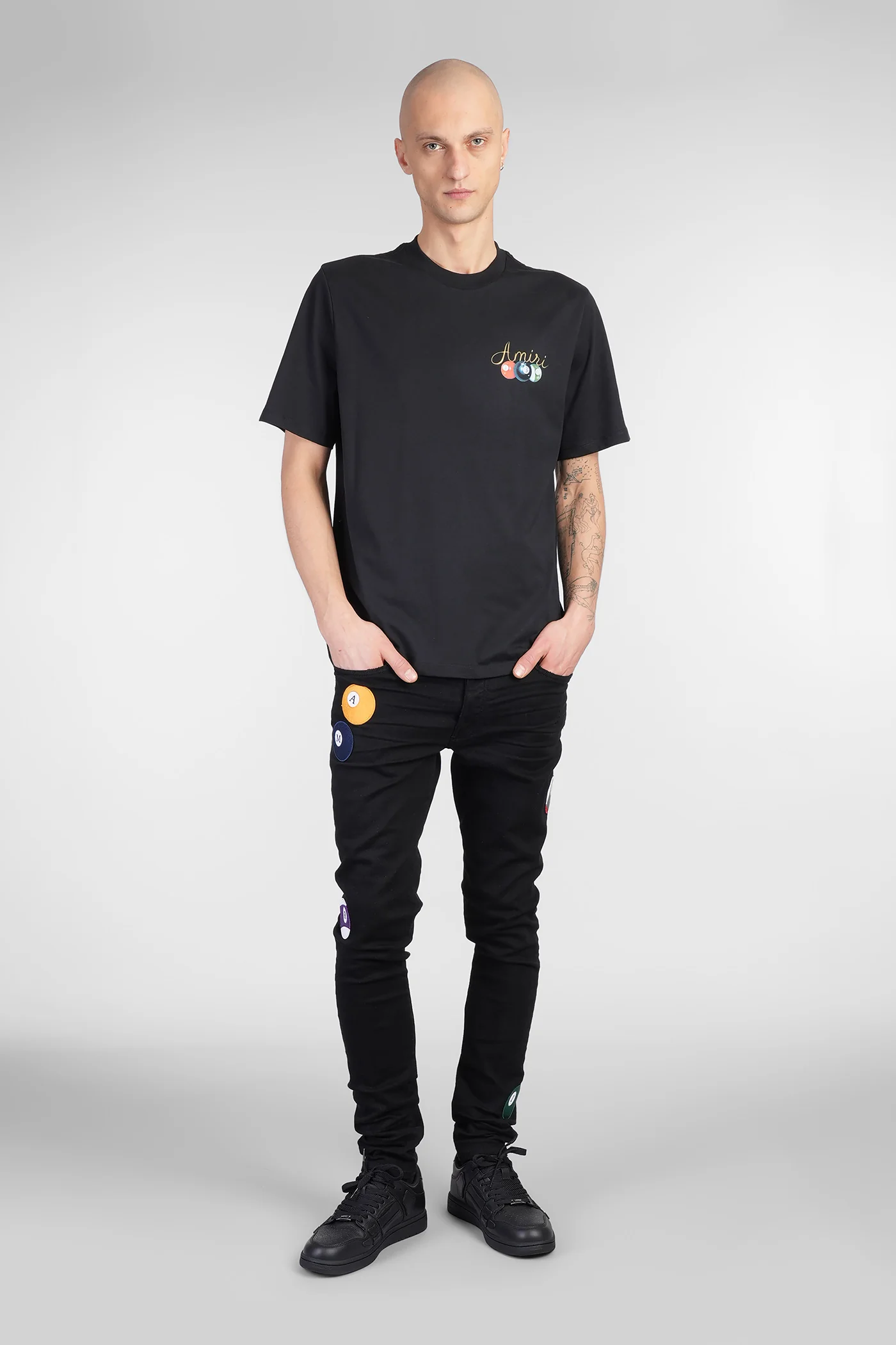 T-Shirt in black cotton - Image 2