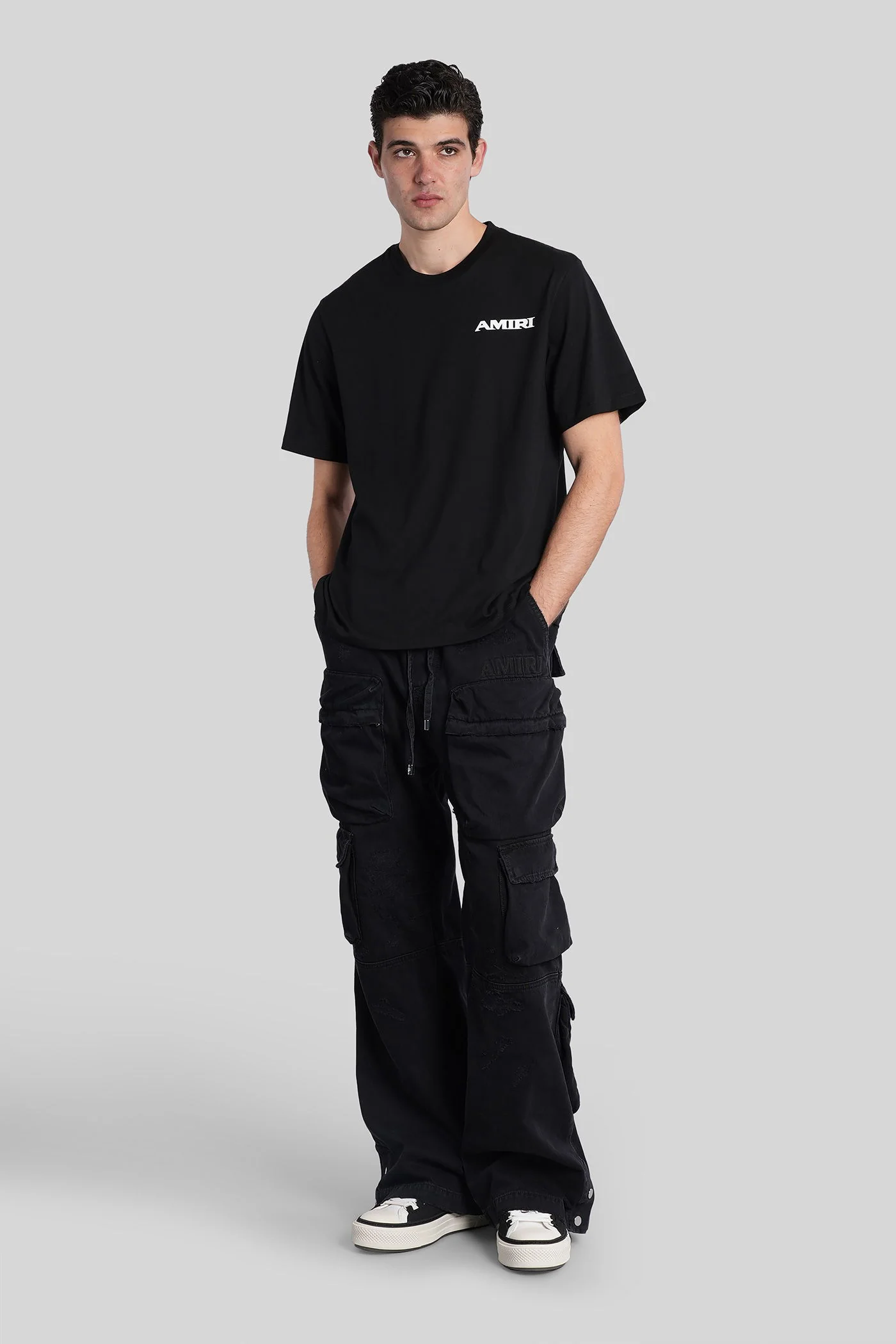 T-Shirt in black cotton - Image 2