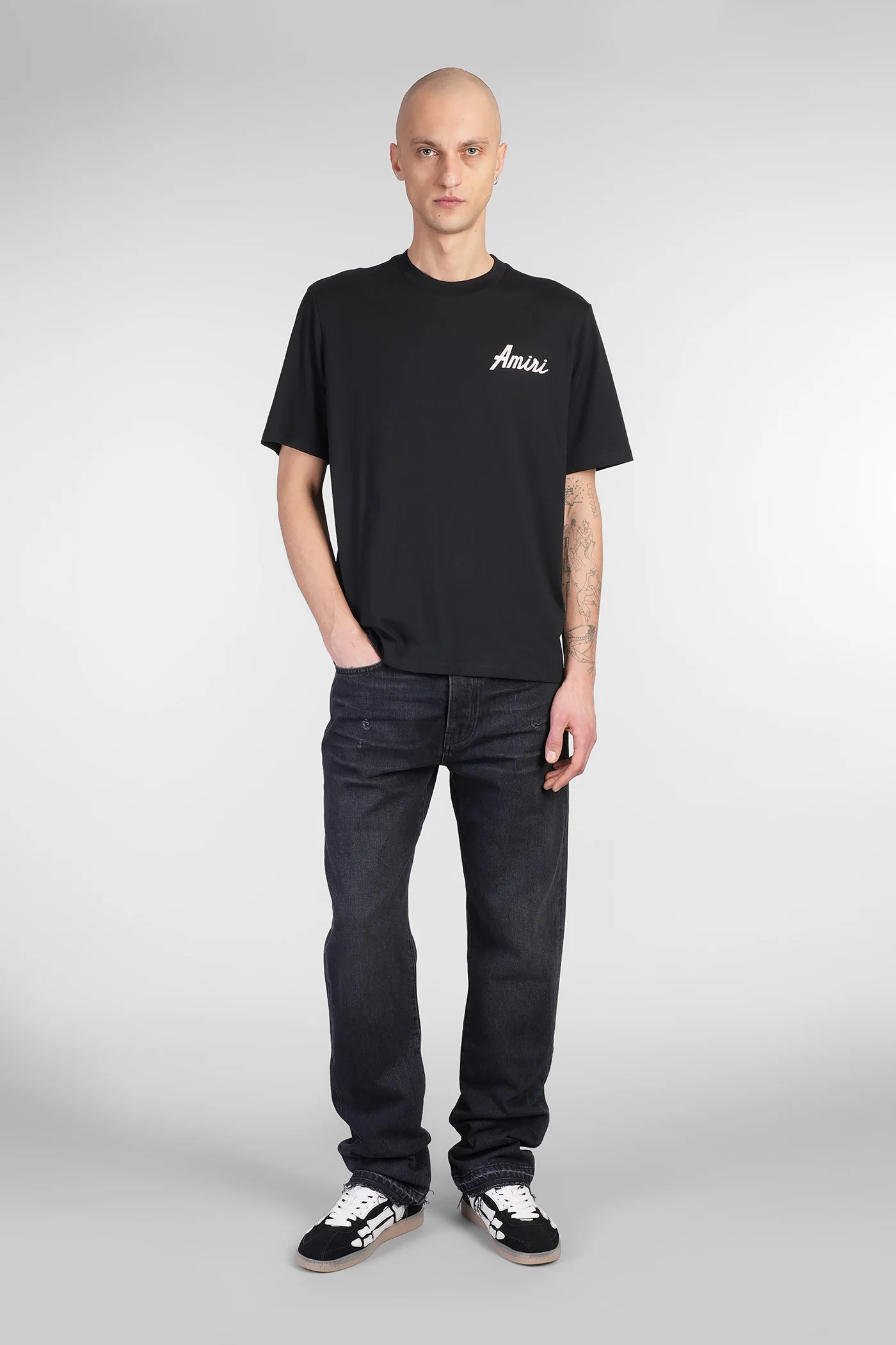 T-Shirt in black cotton - Image 2