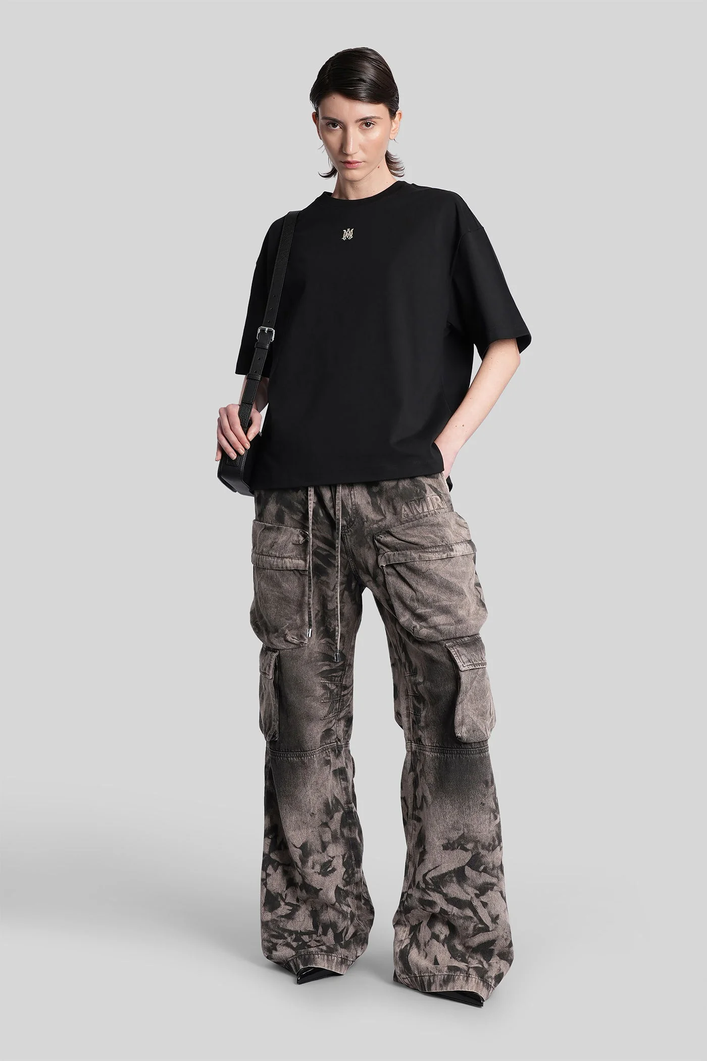 T-Shirt in black cotton - Image 2
