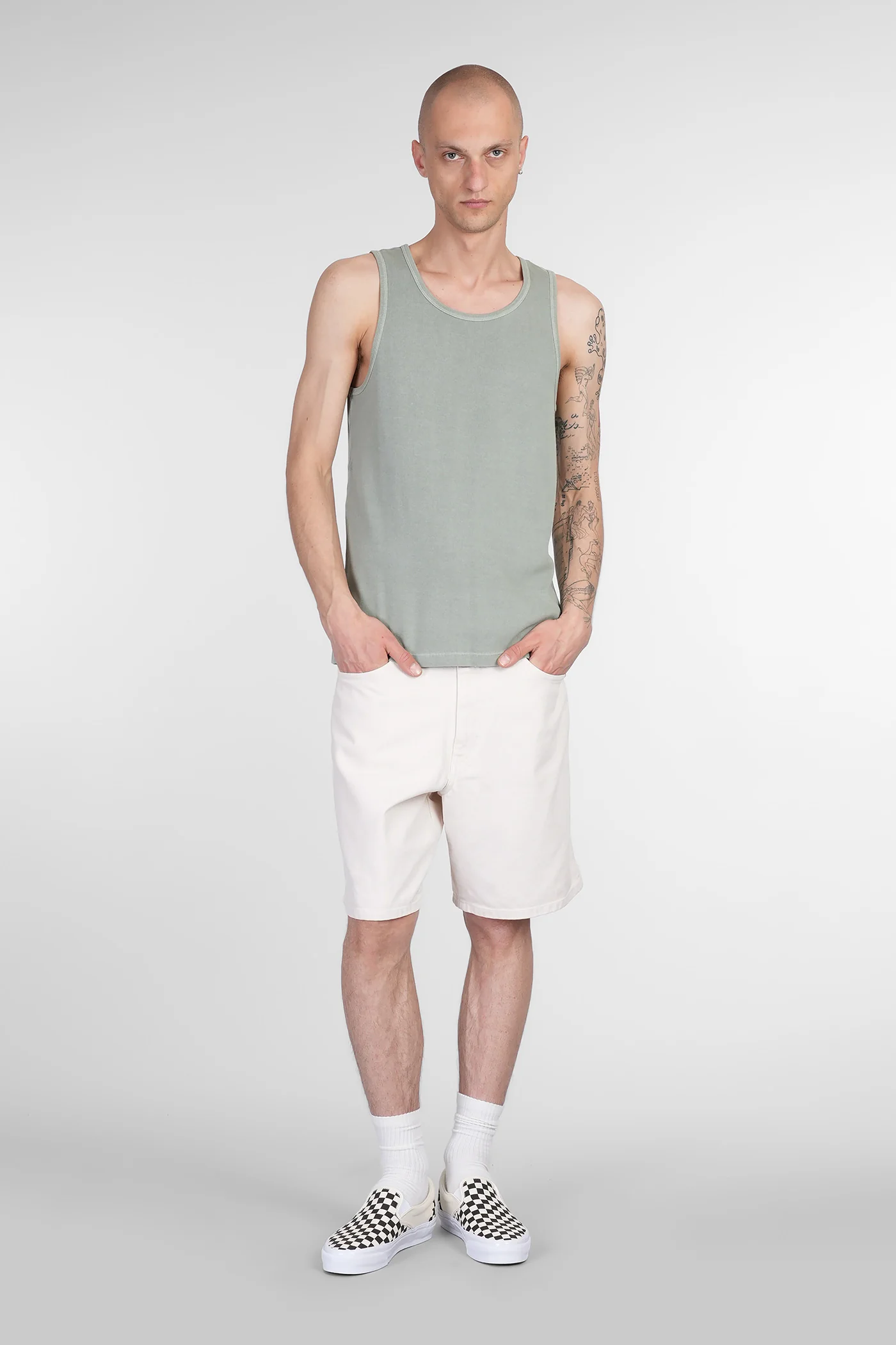 tank Top in green cotton - Image 2