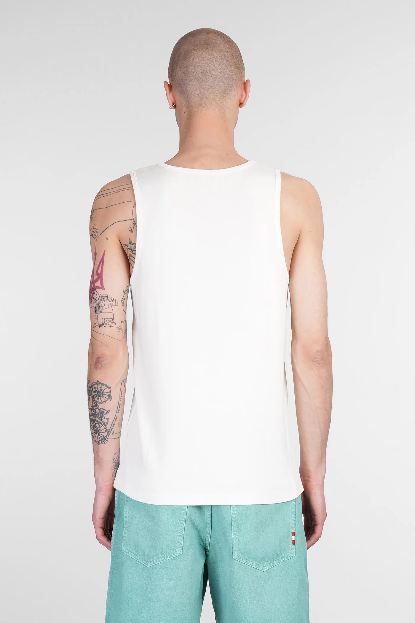 tank Top in white cotton - Image 3