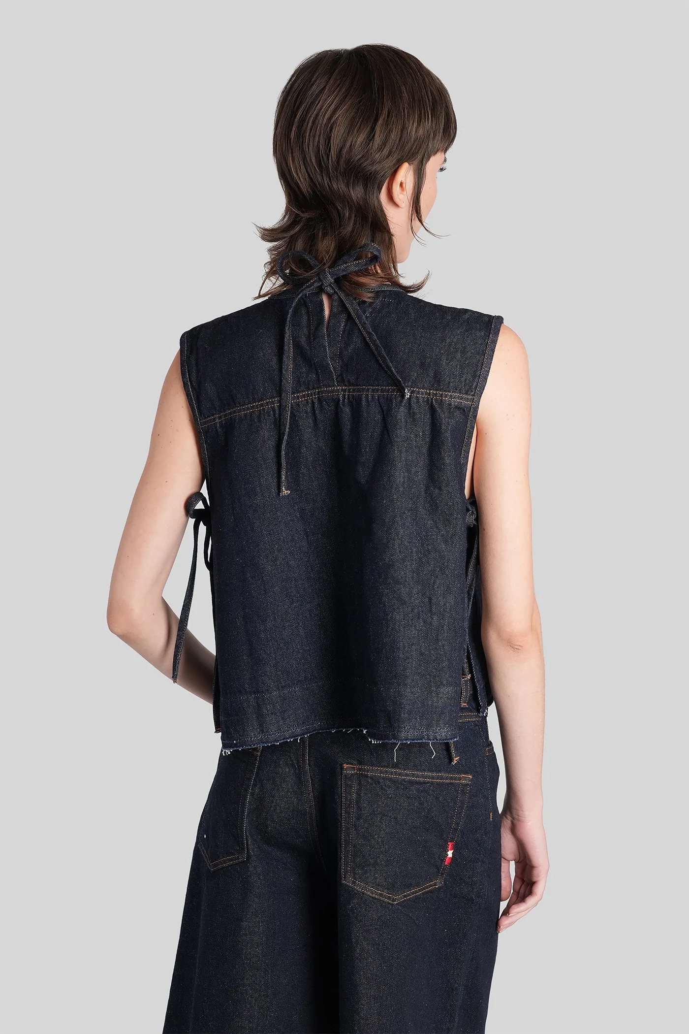 Vest in blue denim - Image 3