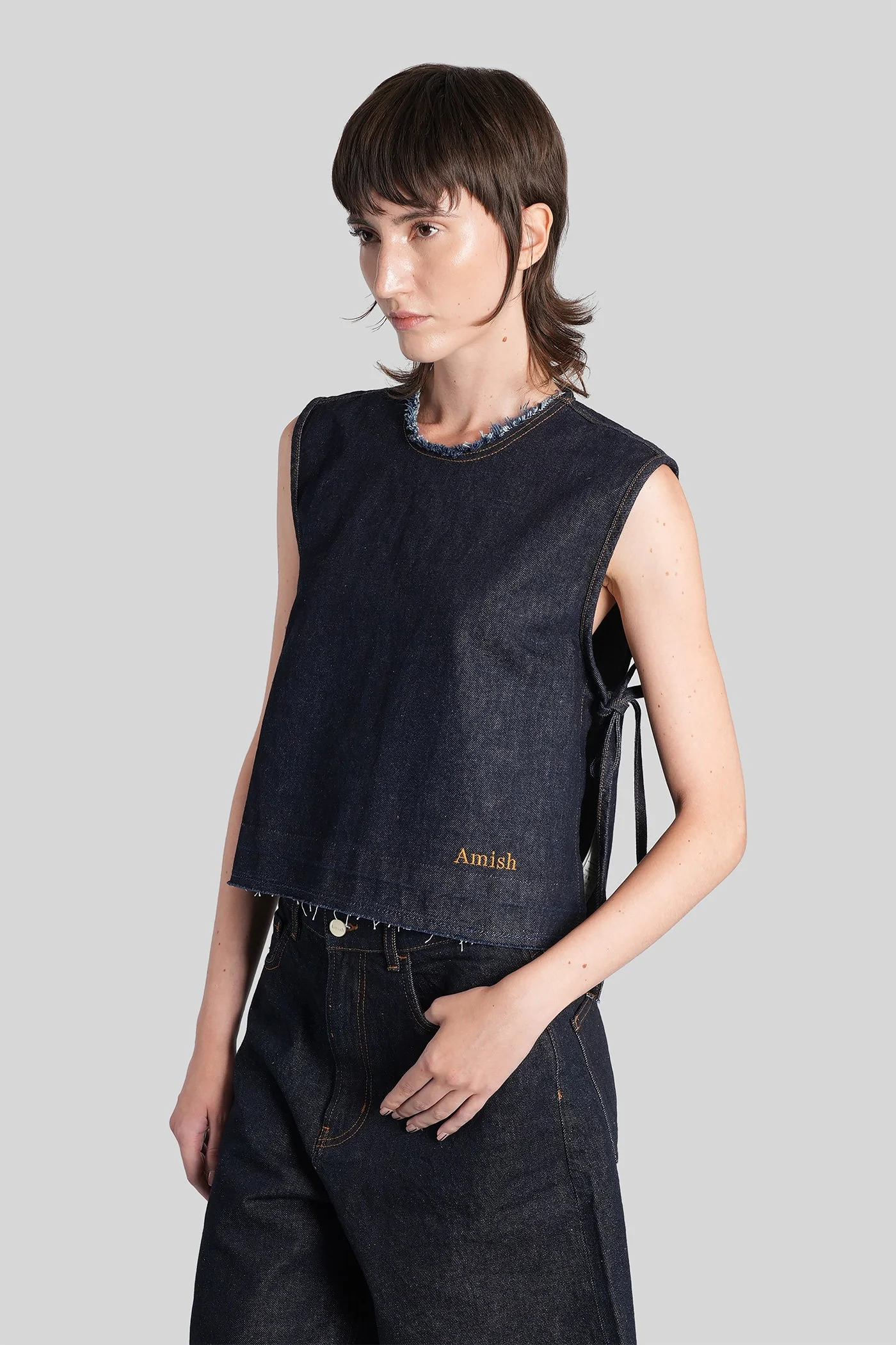 Vest in blue denim - Image 4