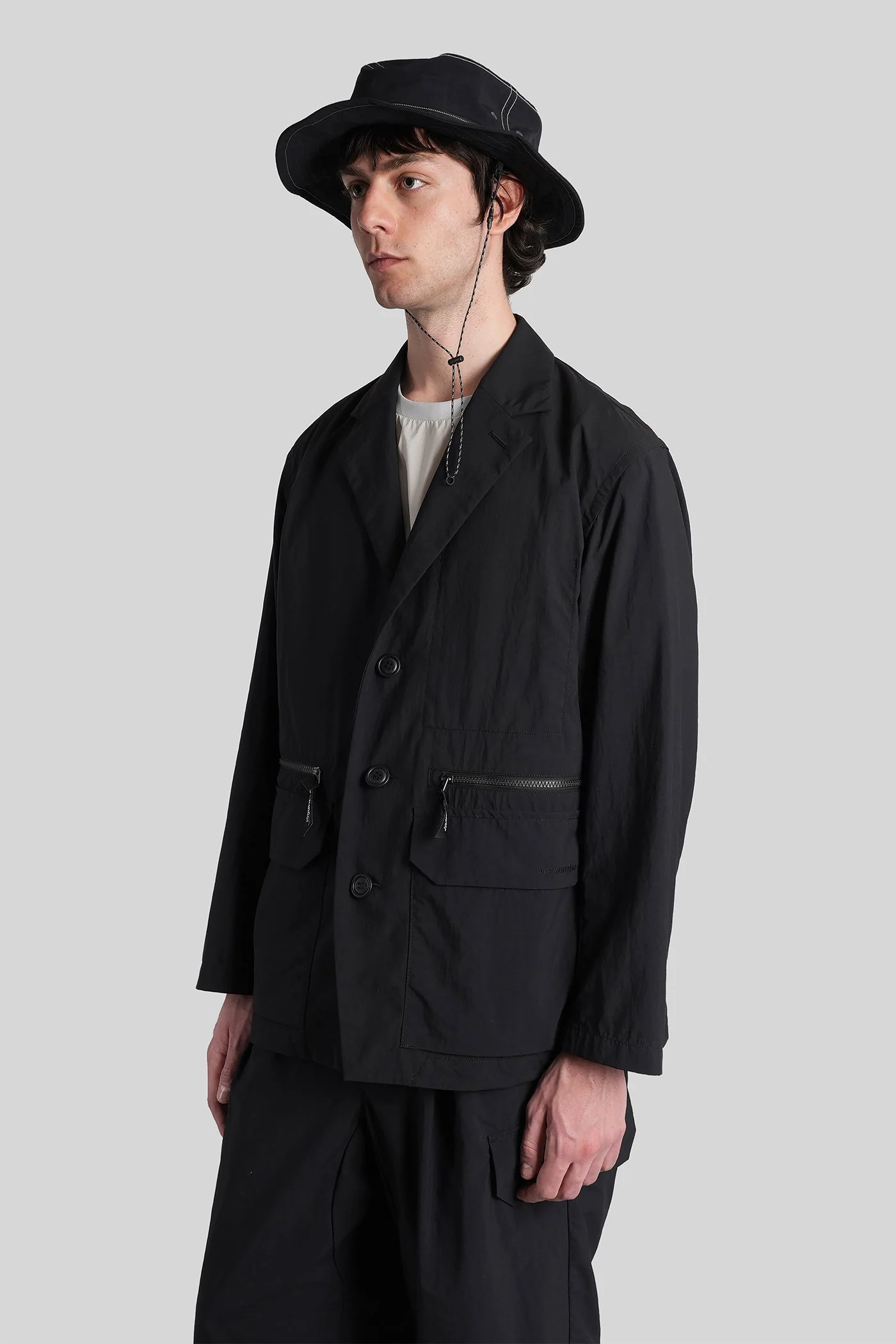 Casual jacket in black nylon - Image 4