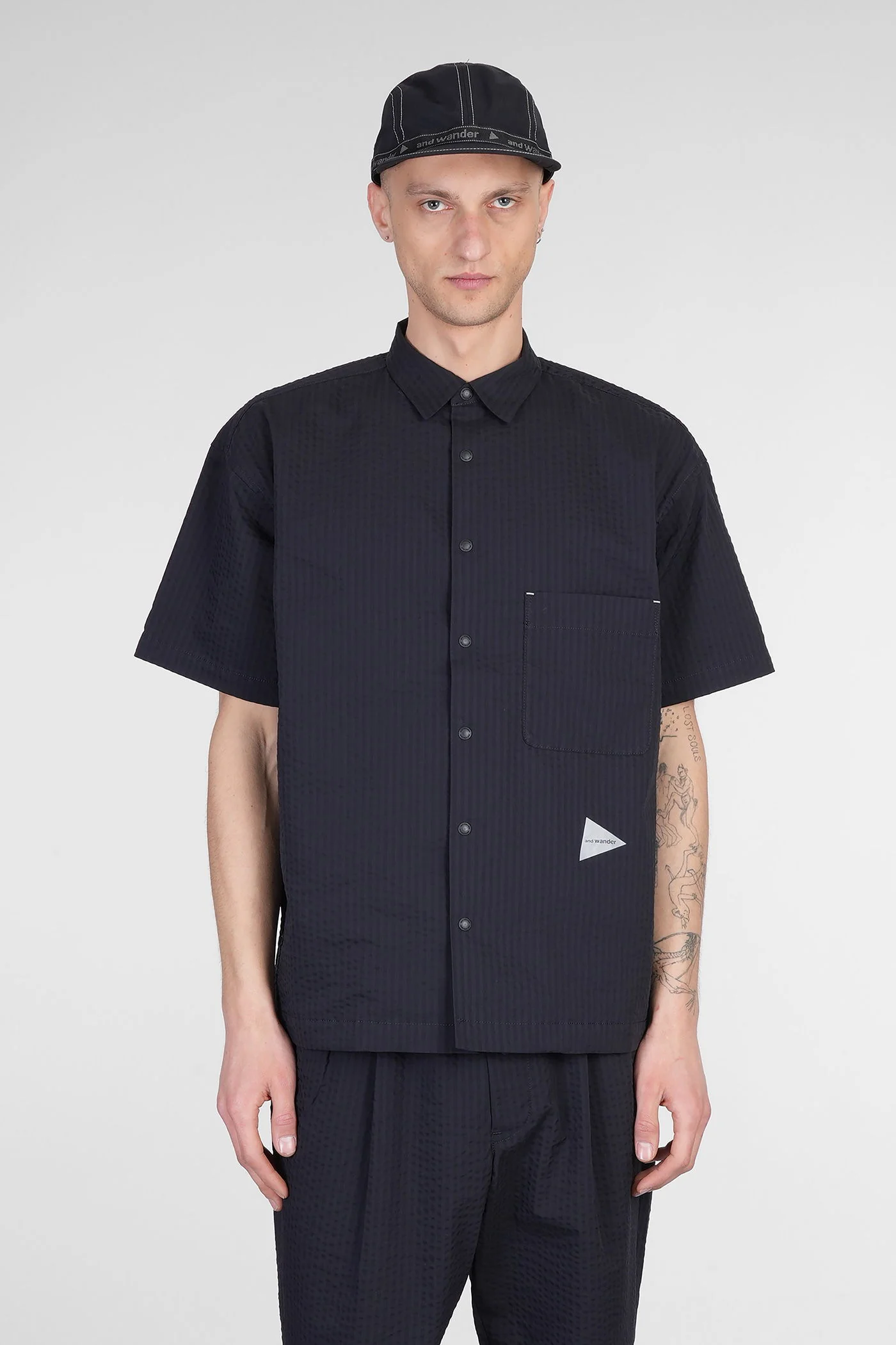 Shirt in blue polyester