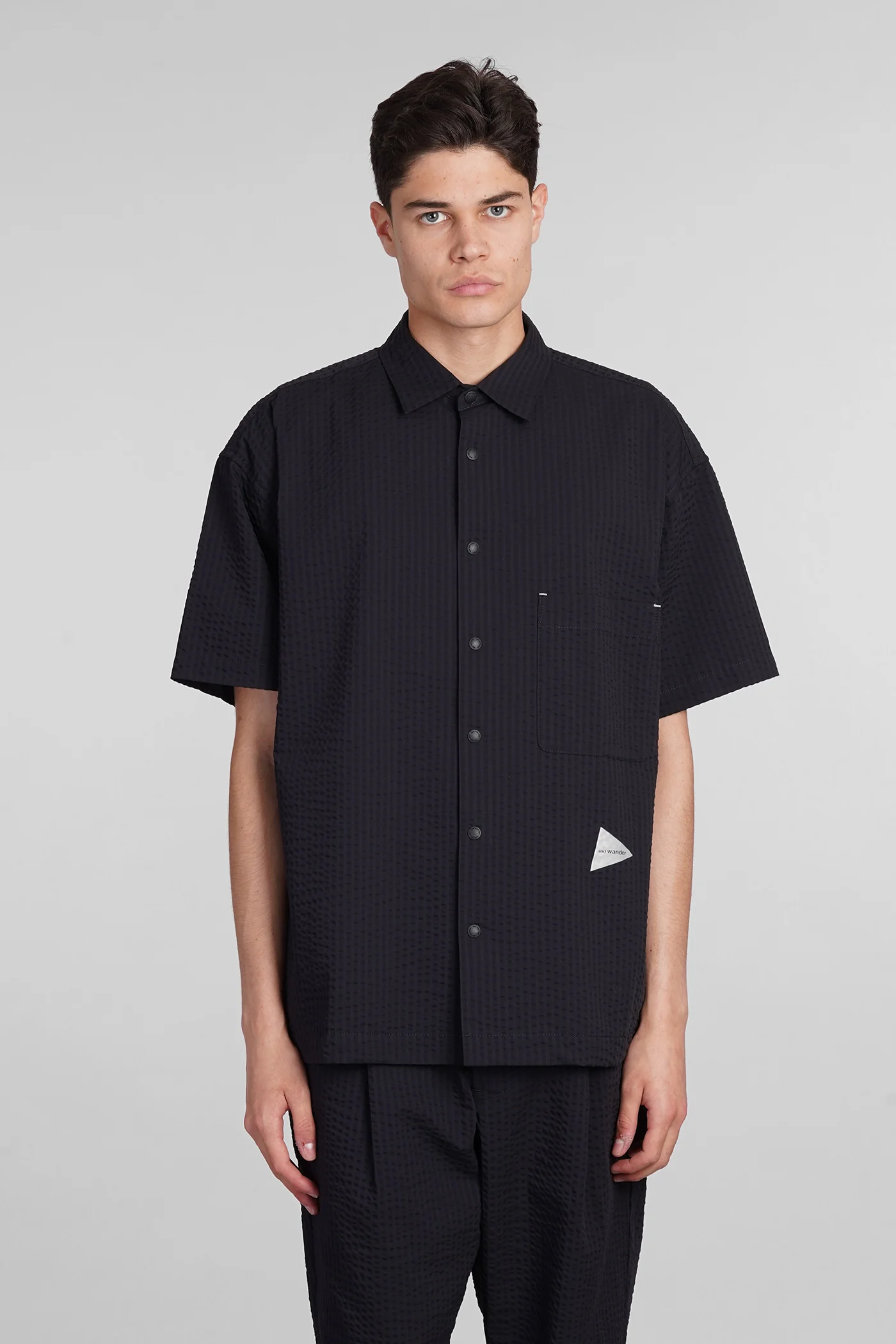 Shirt in blue polyester