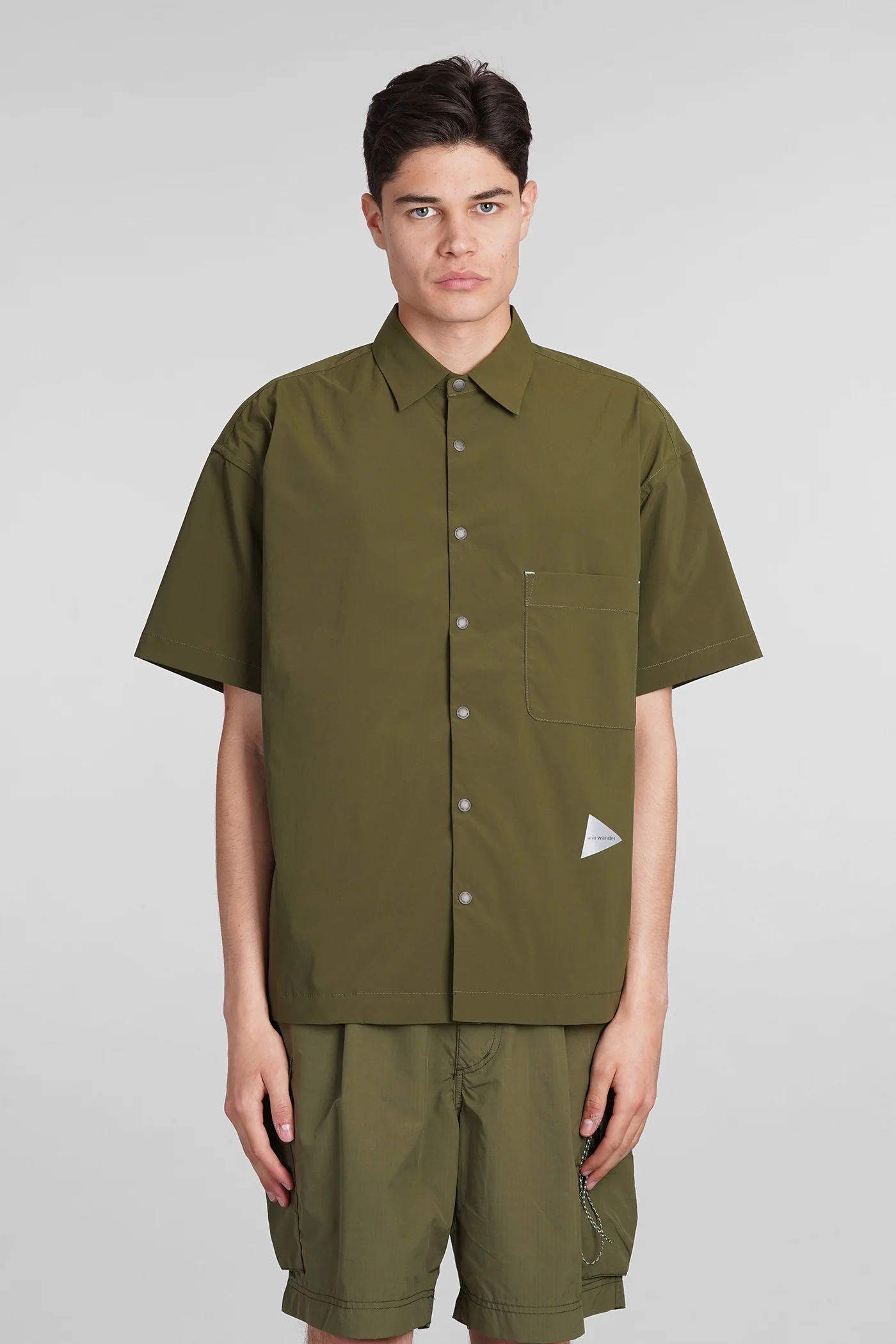 Shirt in green polyester