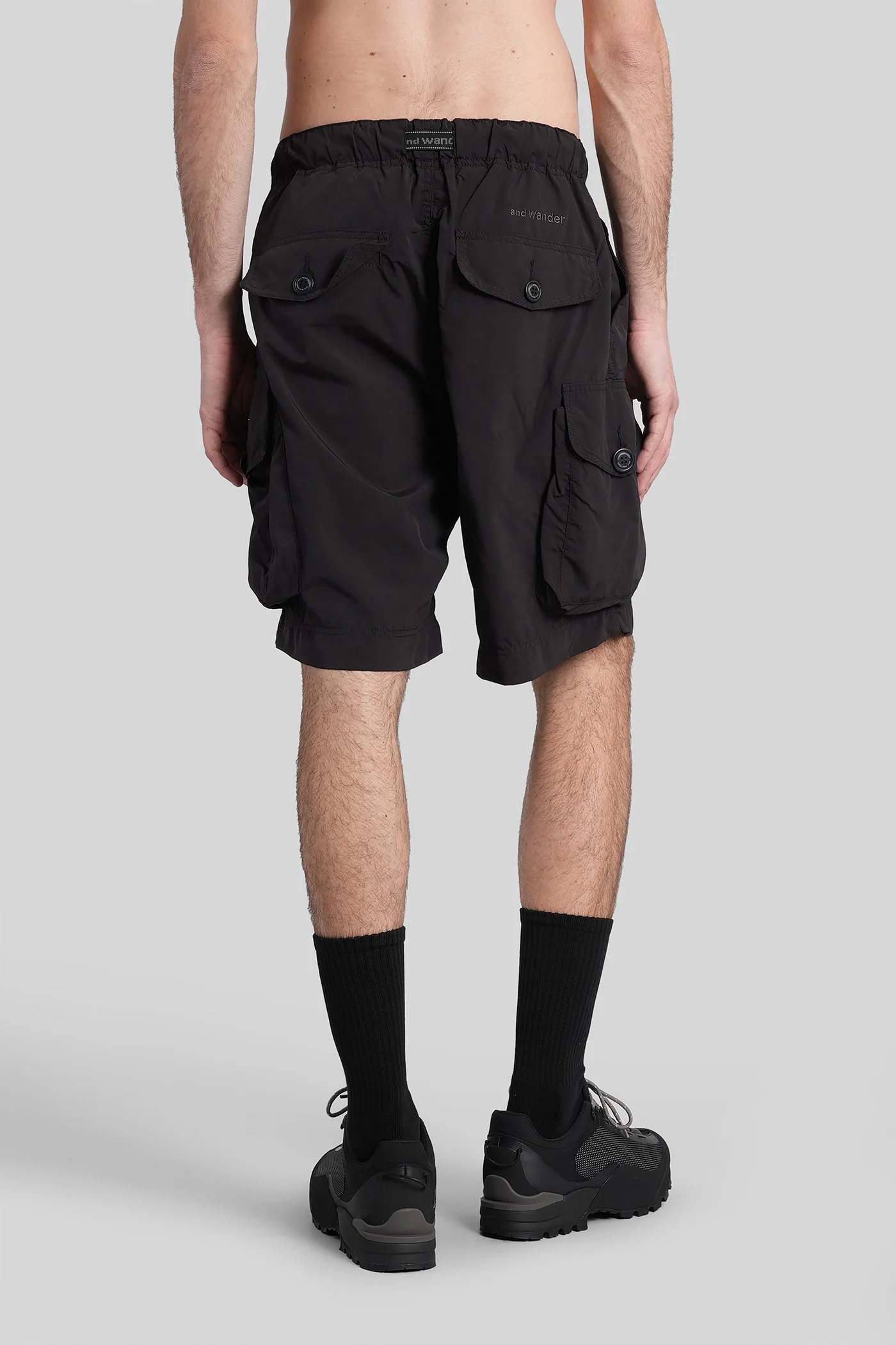 Shorts in black polyester - Image 3