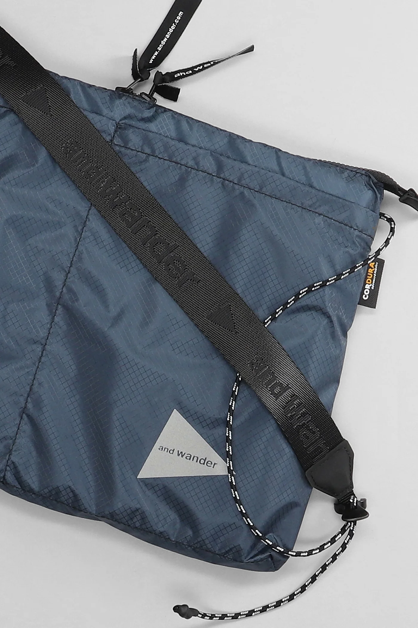 Shoulder bag in blue nylon - Image 3