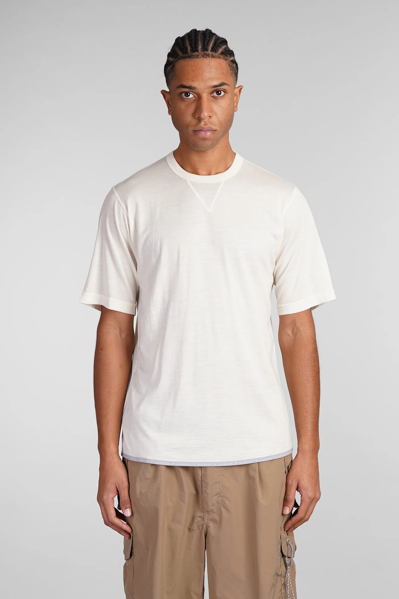 T-Shirt in beige wool