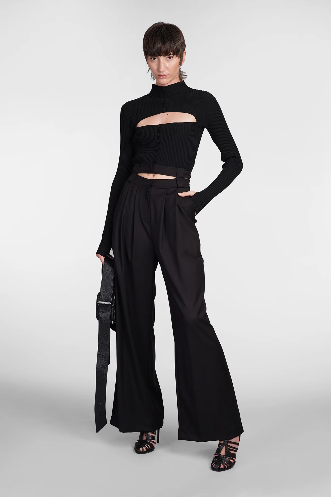 Cardigan in black wool - Image 2