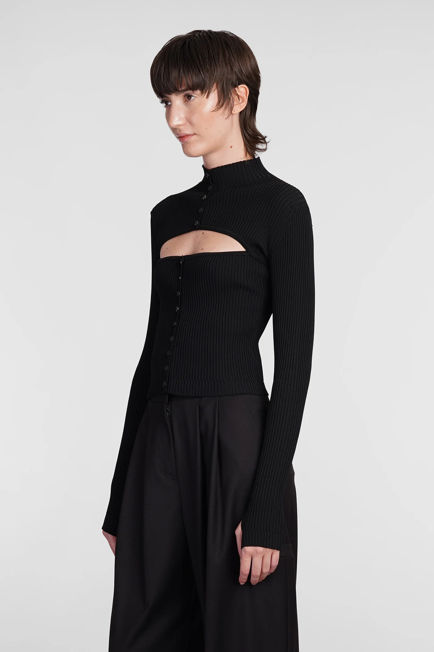 Cardigan in black wool - Image 4
