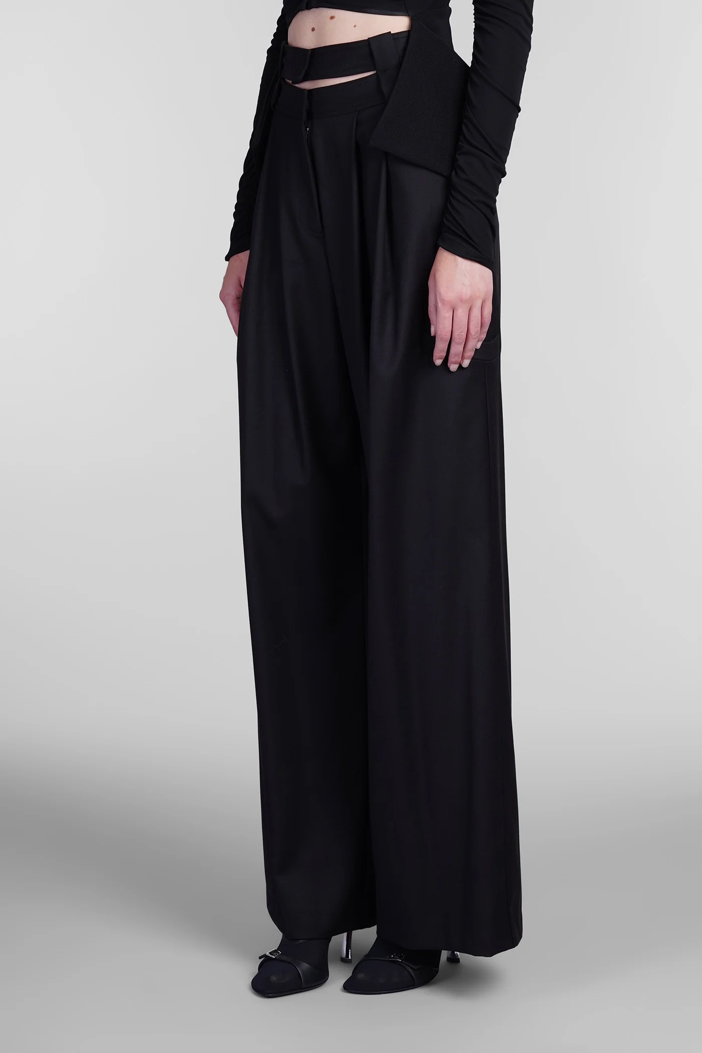 Pants in black polyester - Image 4