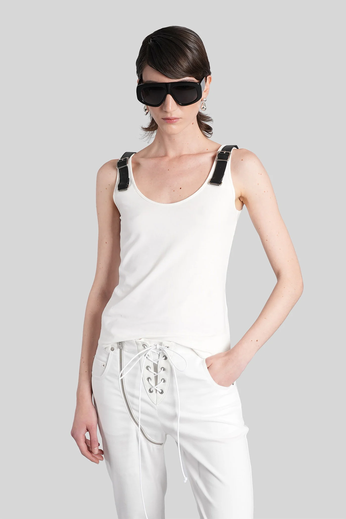 Ara tank Top in white cotton