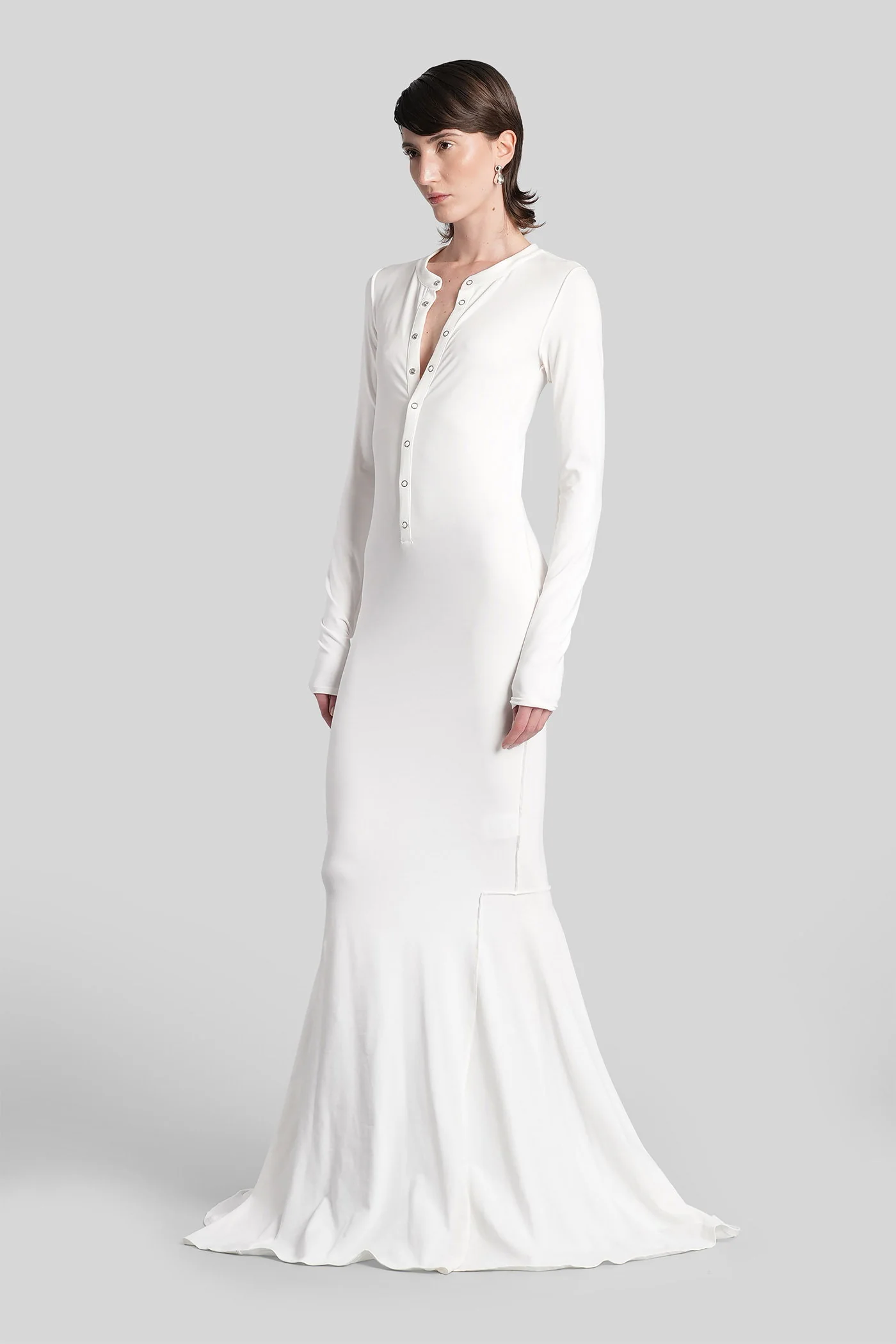 Ludovica Long dress in white cotton - Image 4