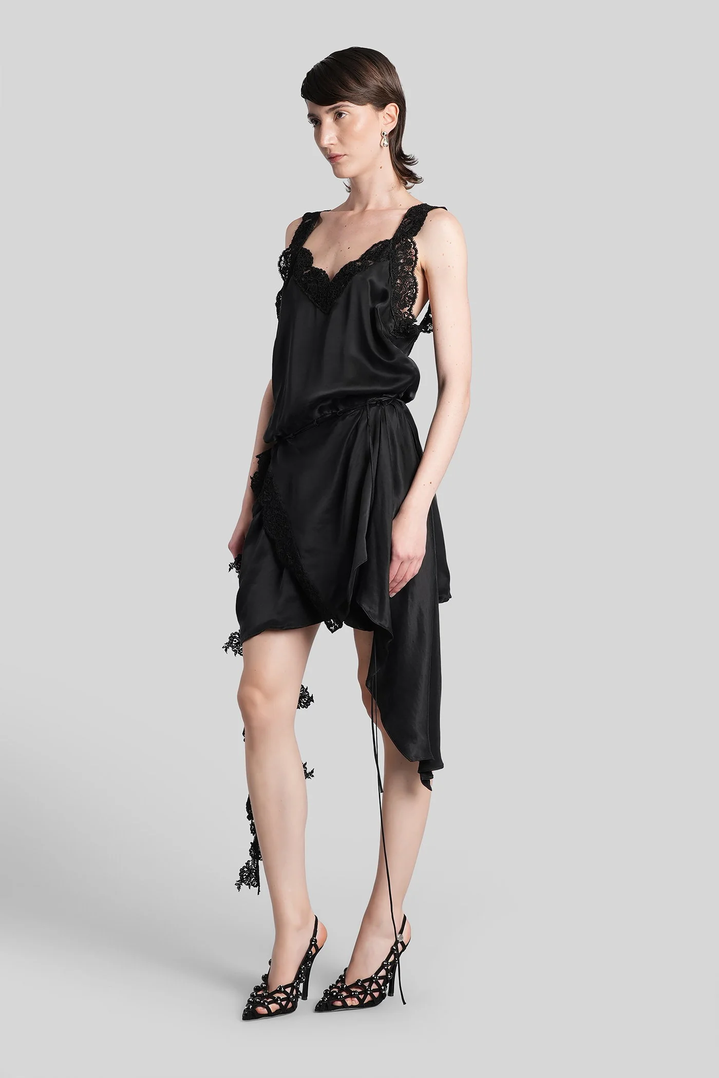 Menta Mini dress in black polyamide polyester - Image 4