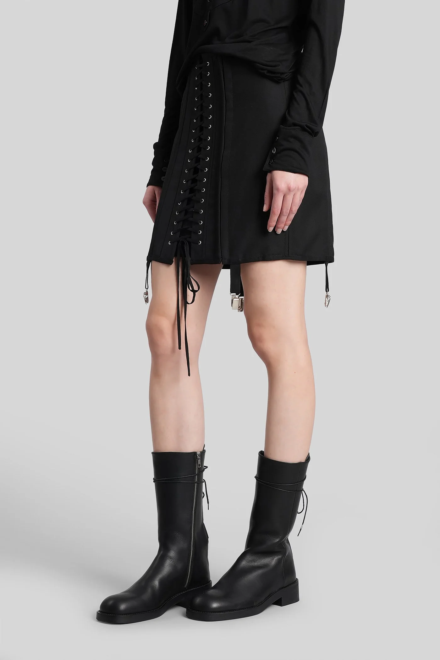 Ottavia Skirt in black cotton - Image 4