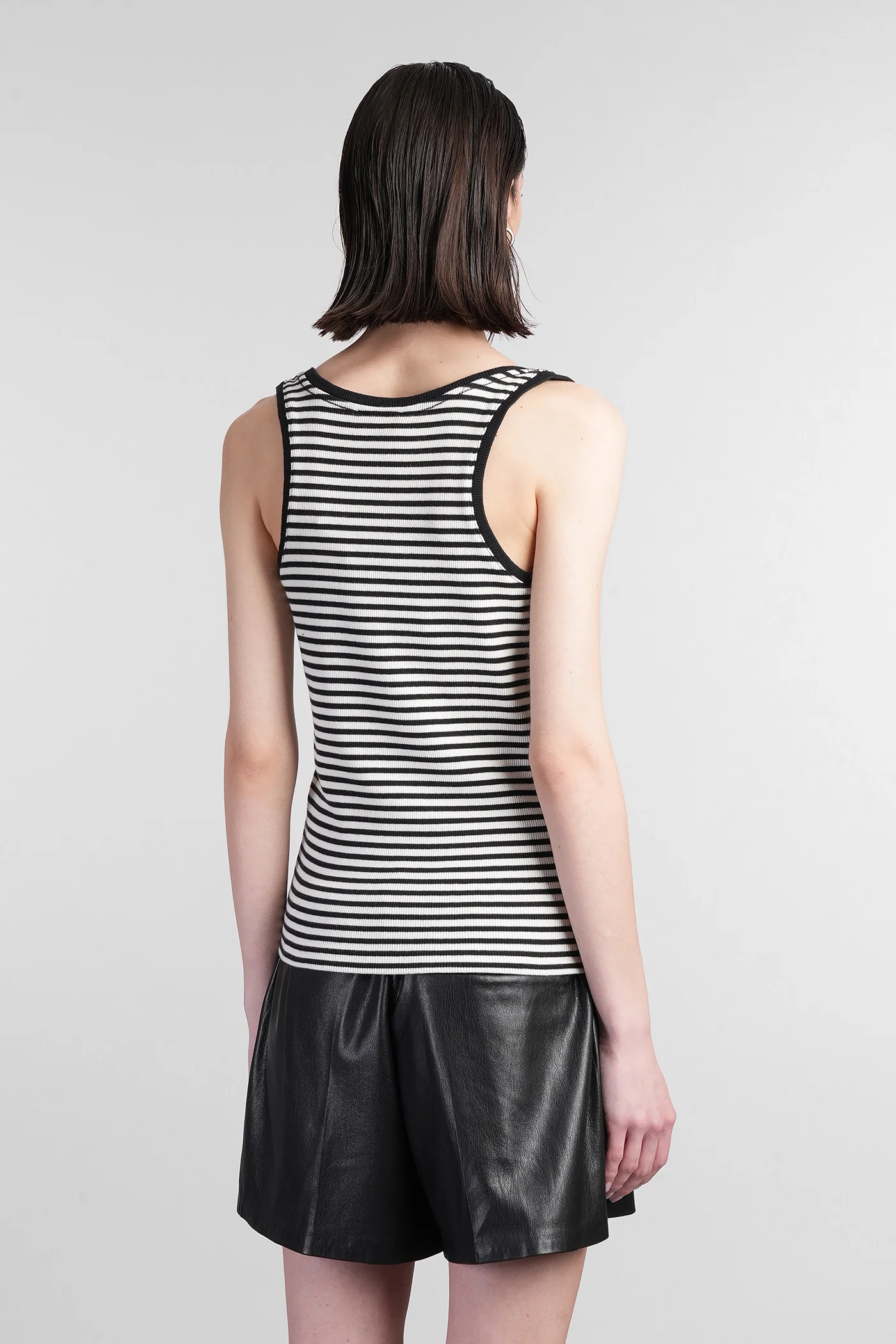 Alessia tank Top in black cotton - Image 3