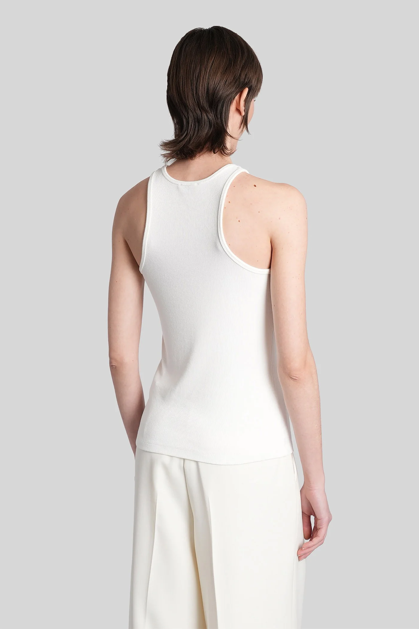 Cole tank Top in white viscose - Image 3