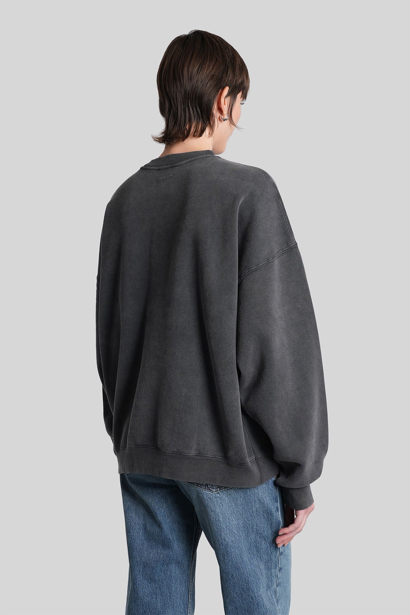 Miles Sweatshirt in black cotton - Image 3