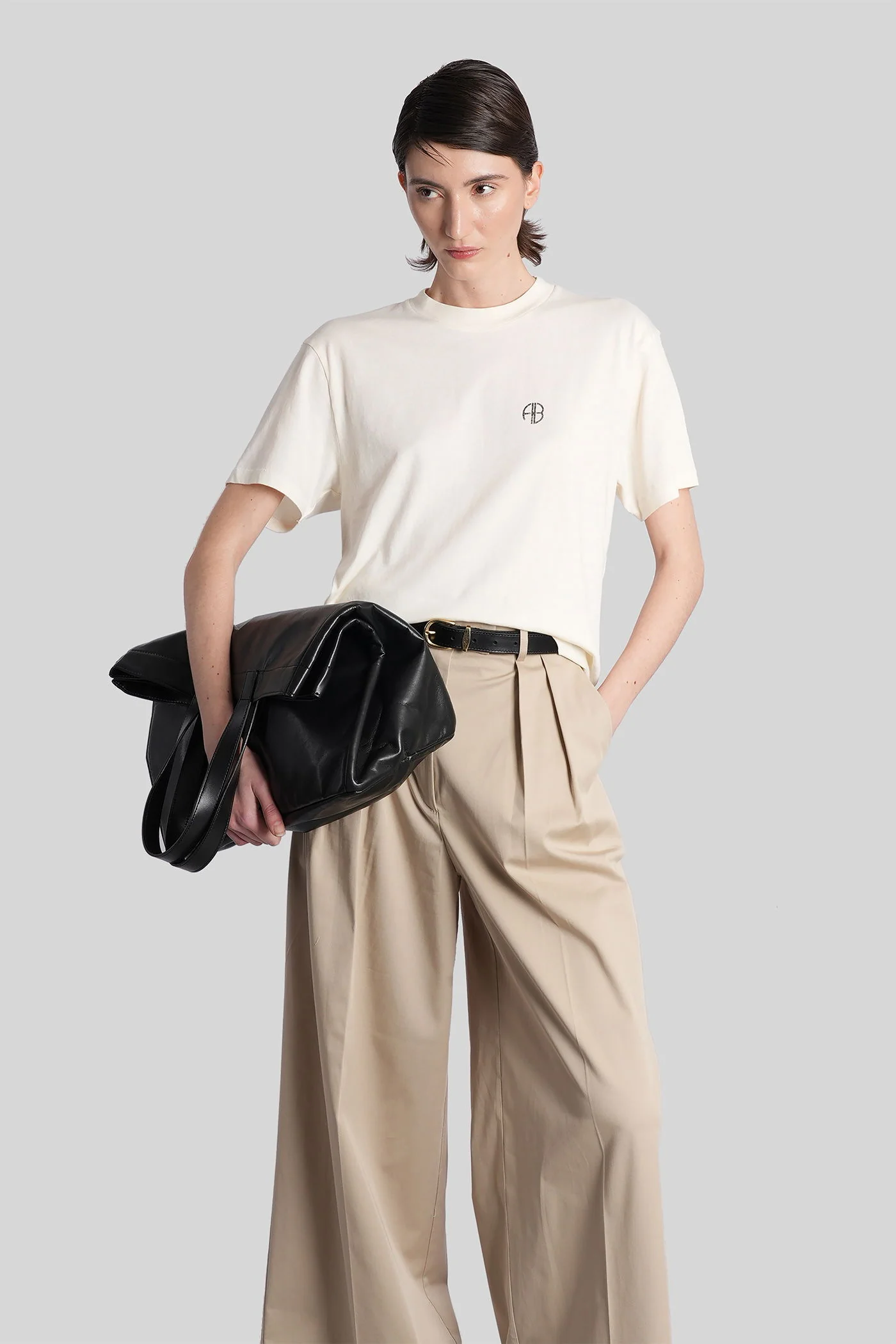 T-Shirt in beige cotton - Image 2