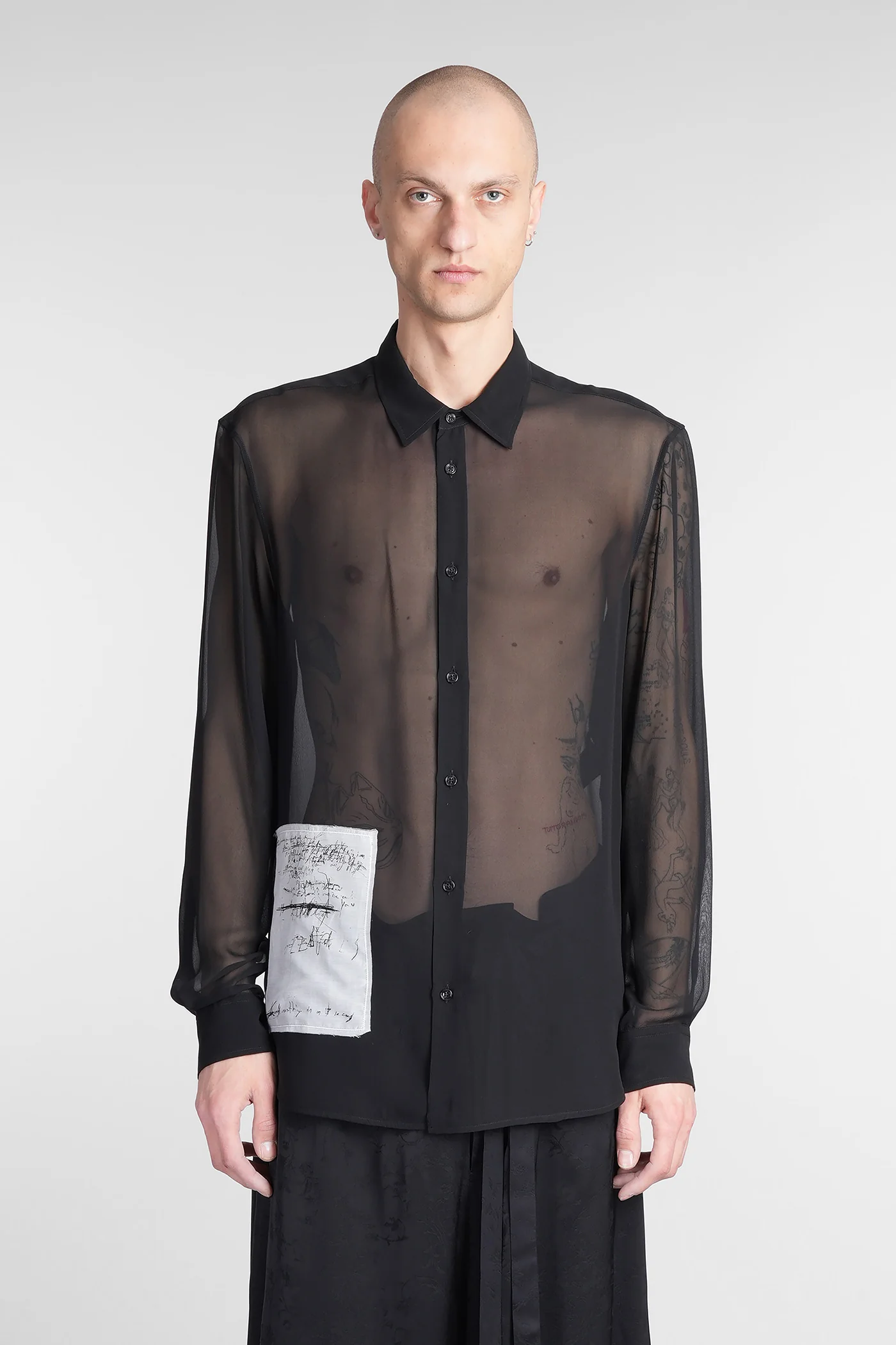 Andre Shirt in black silk