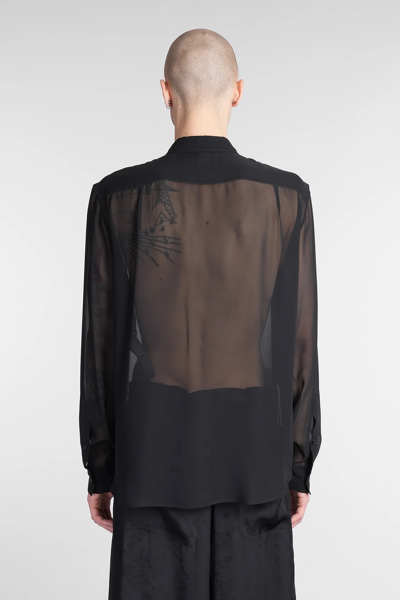 Andre Shirt in black silk - Image 3