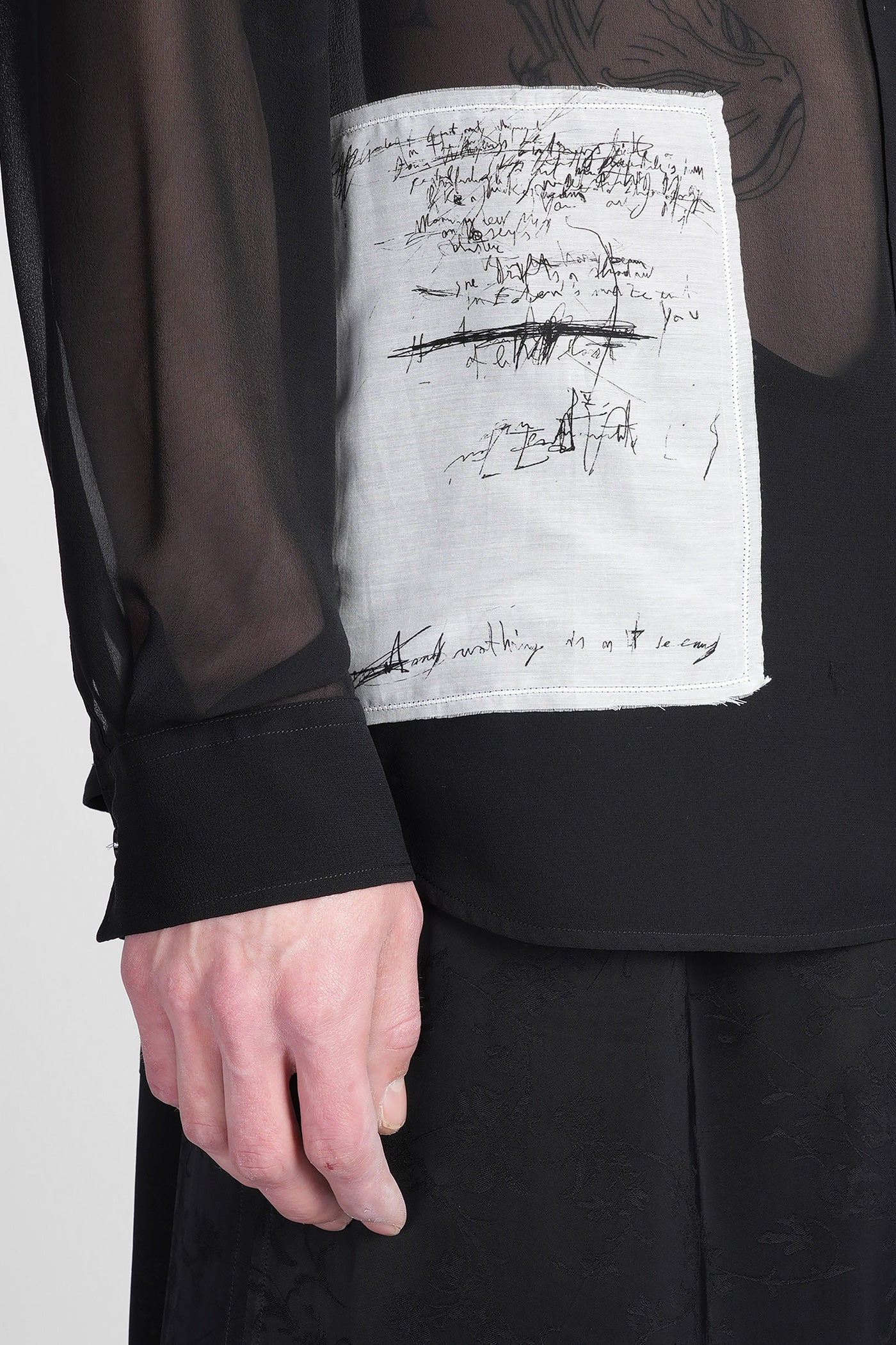 Andre Shirt in black silk - Image 5
