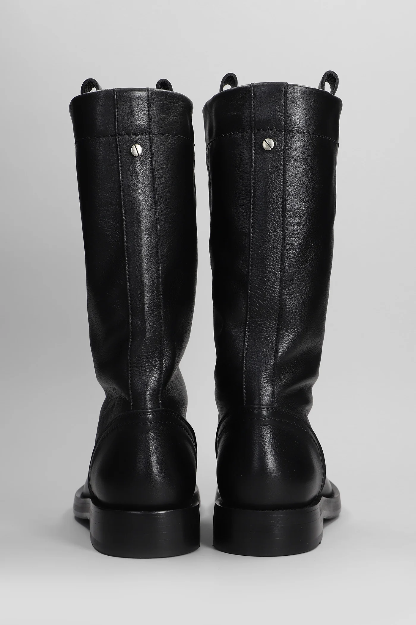 Bente low heels boots in black leather - Image 4