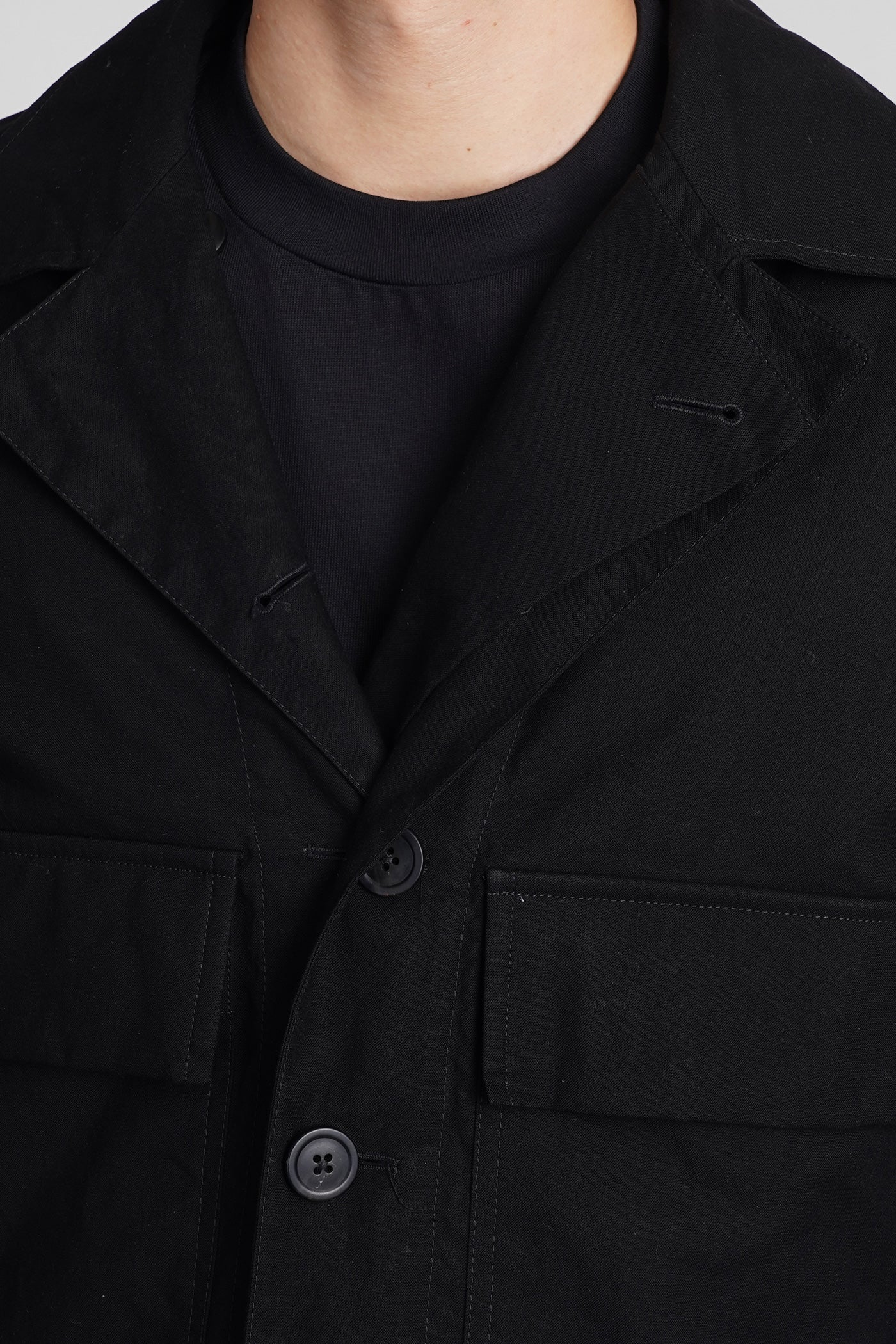 Casual jacket in black cotton - Image 5