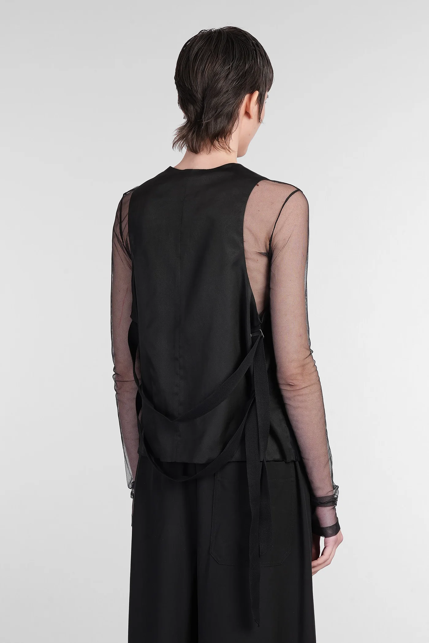 Charlotte Vest in black viscose - Image 3