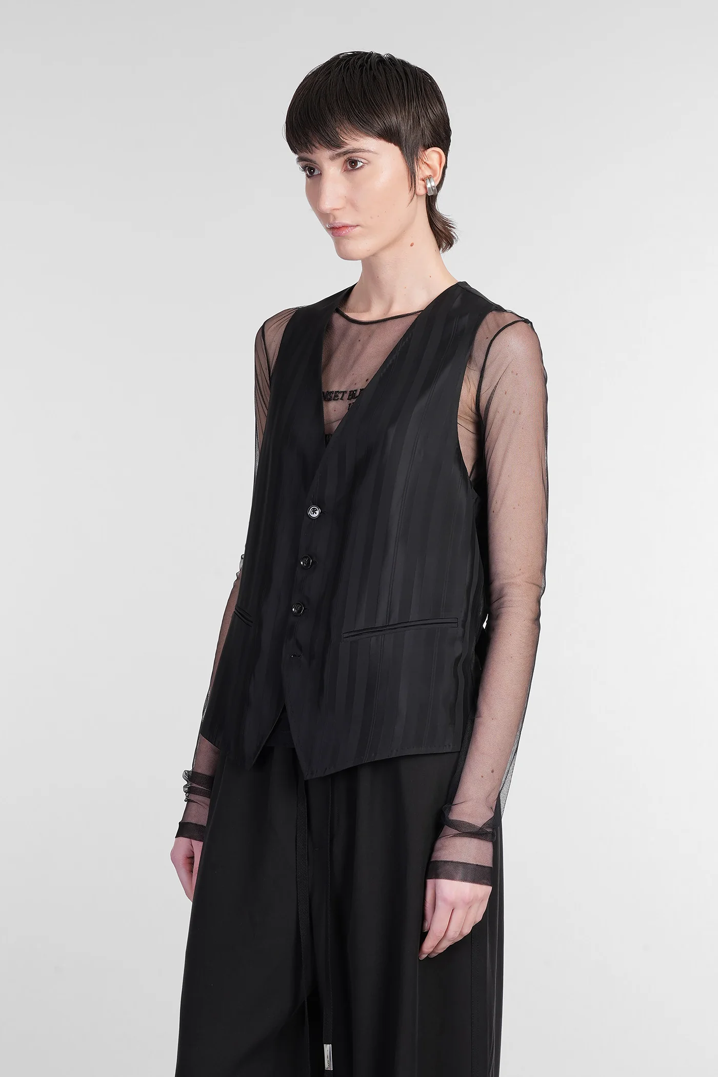 Charlotte Vest in black viscose - Image 4