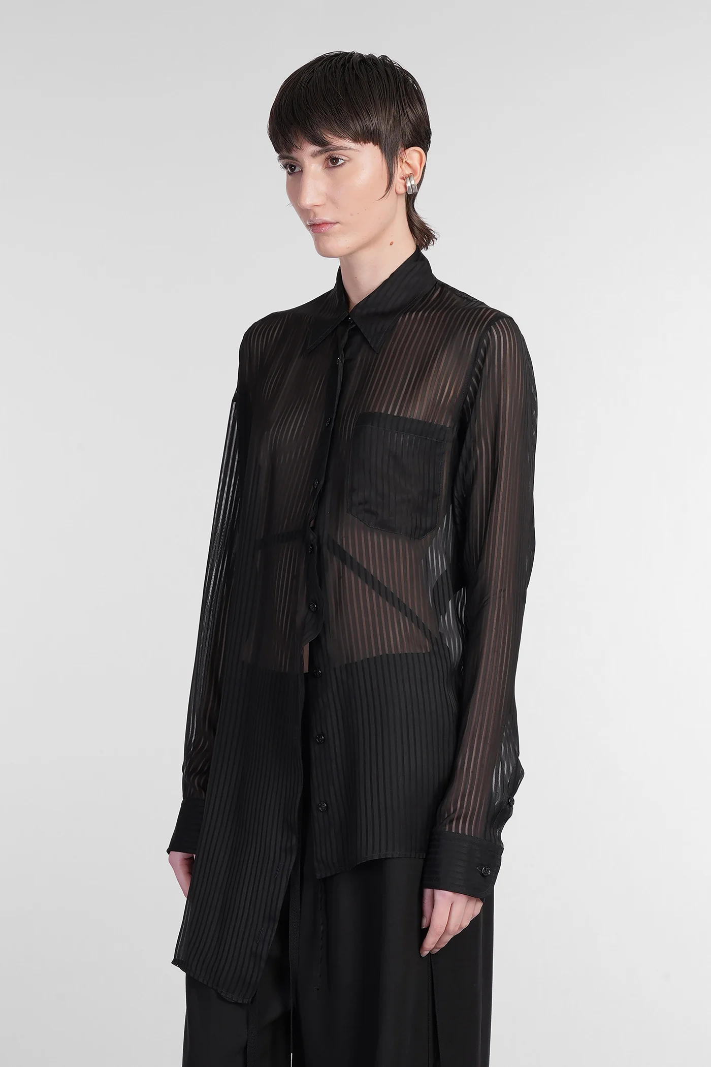 Daria Shirt in black viscose - Image 4
