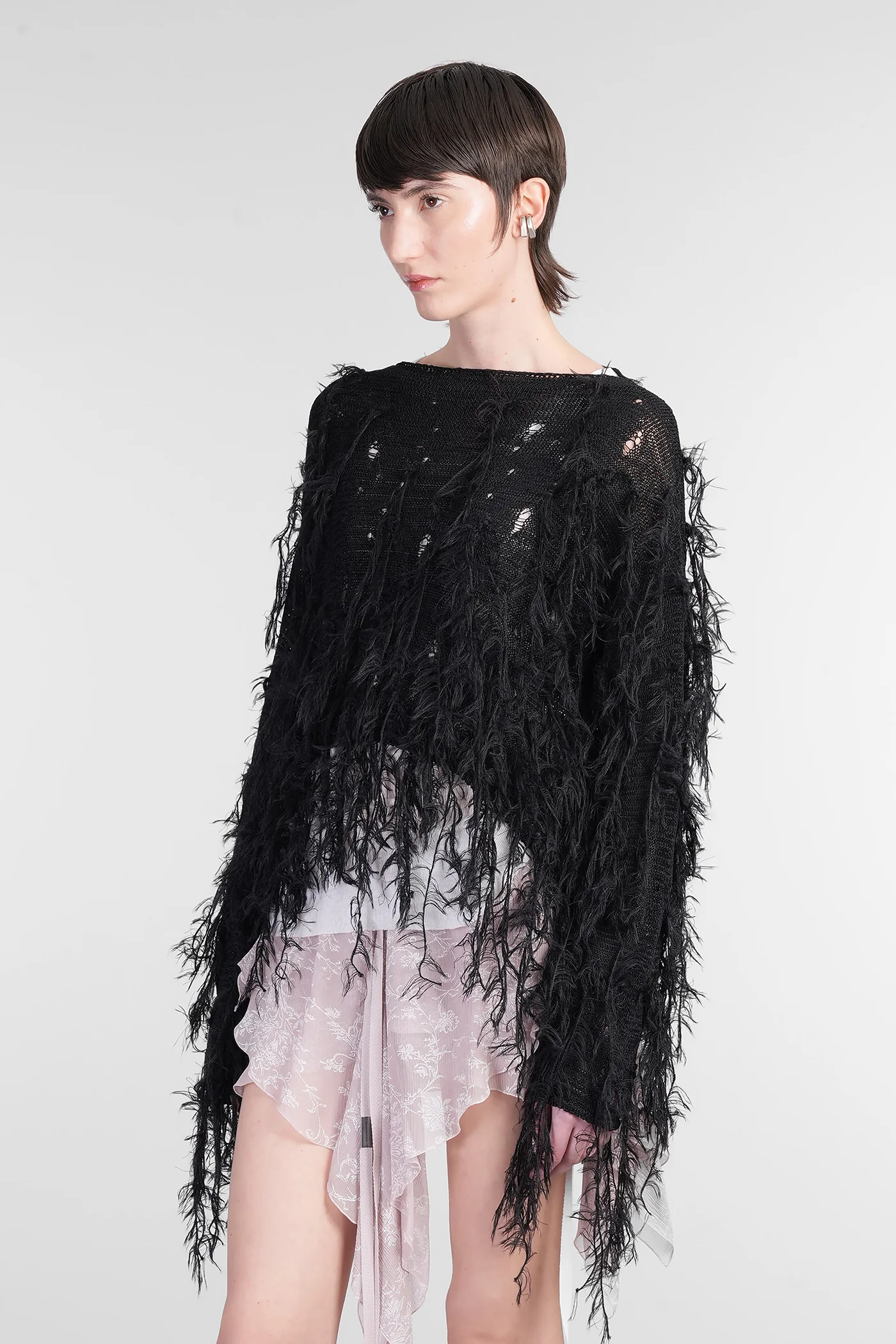 Knitwear in black viscose - Image 4