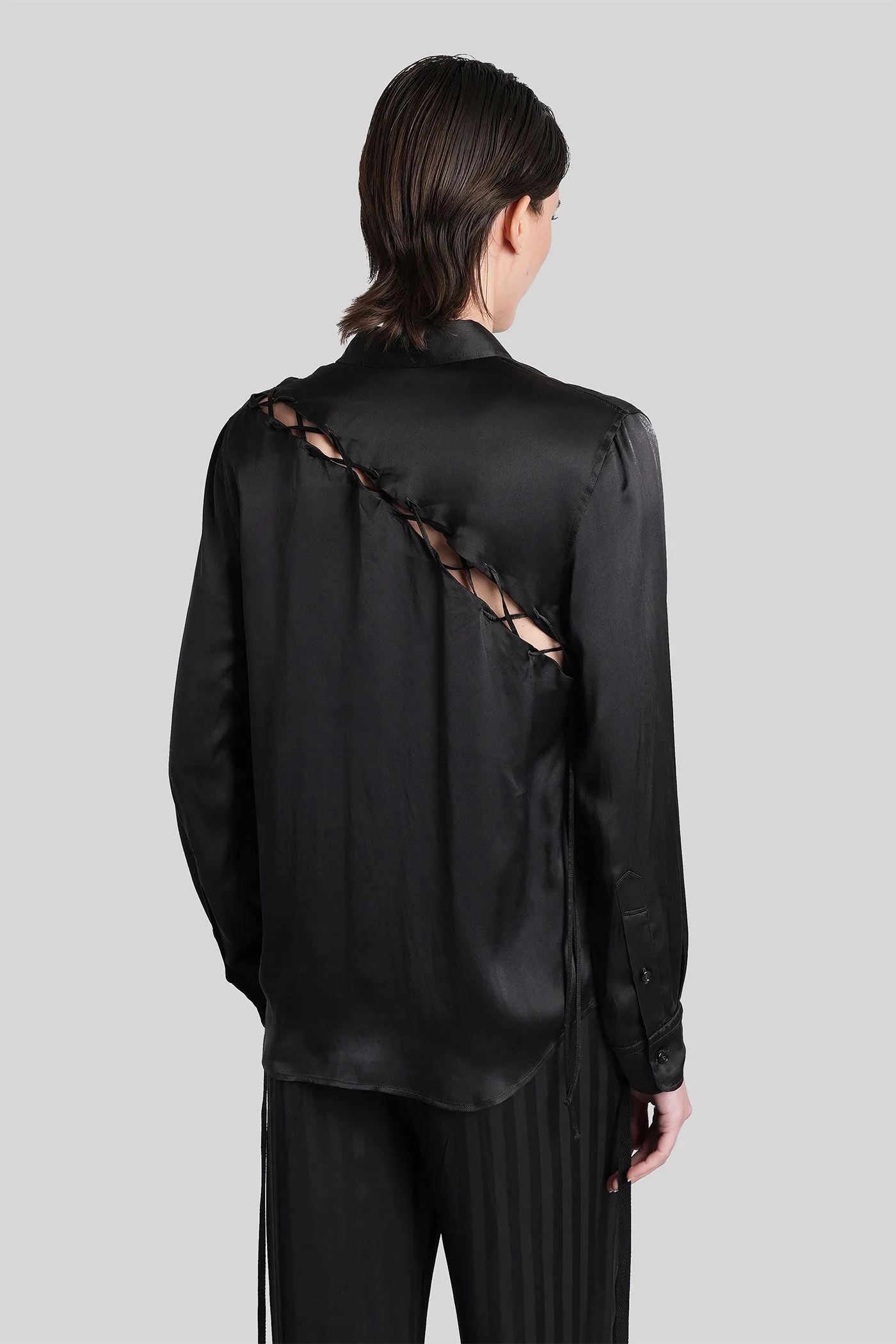 Lais Shirt in black silk - Image 3