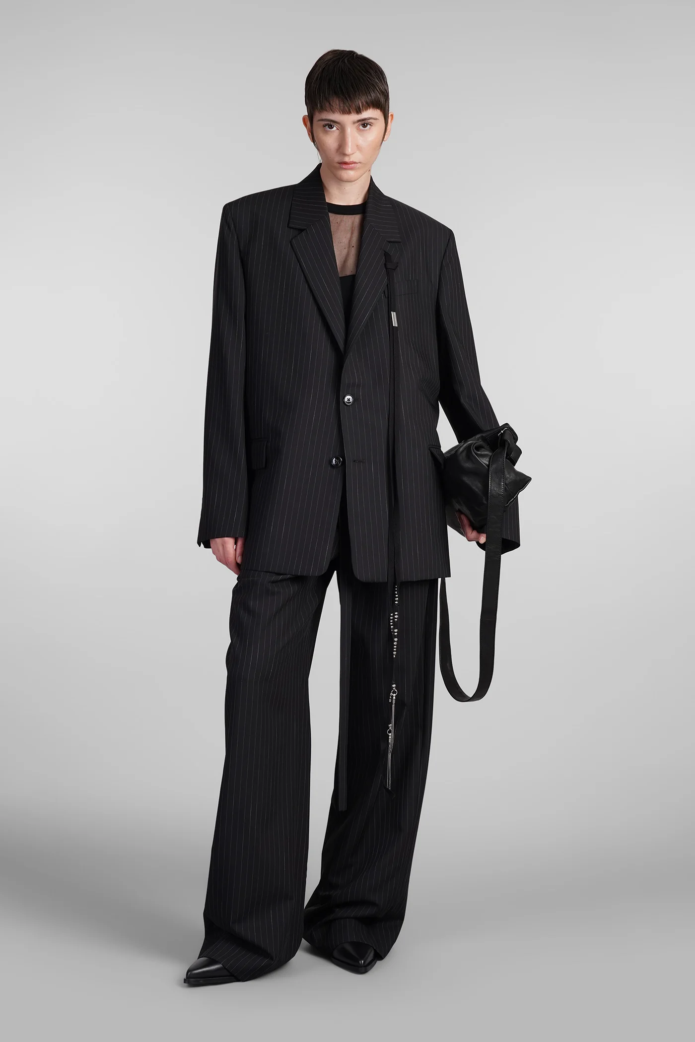 Lizzie Blazer in black wool - Image 2