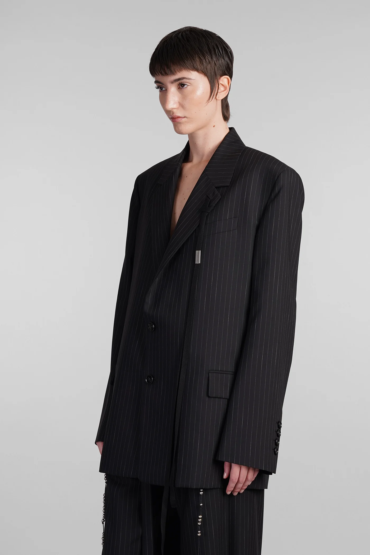 Lizzie Blazer in black wool - Image 4