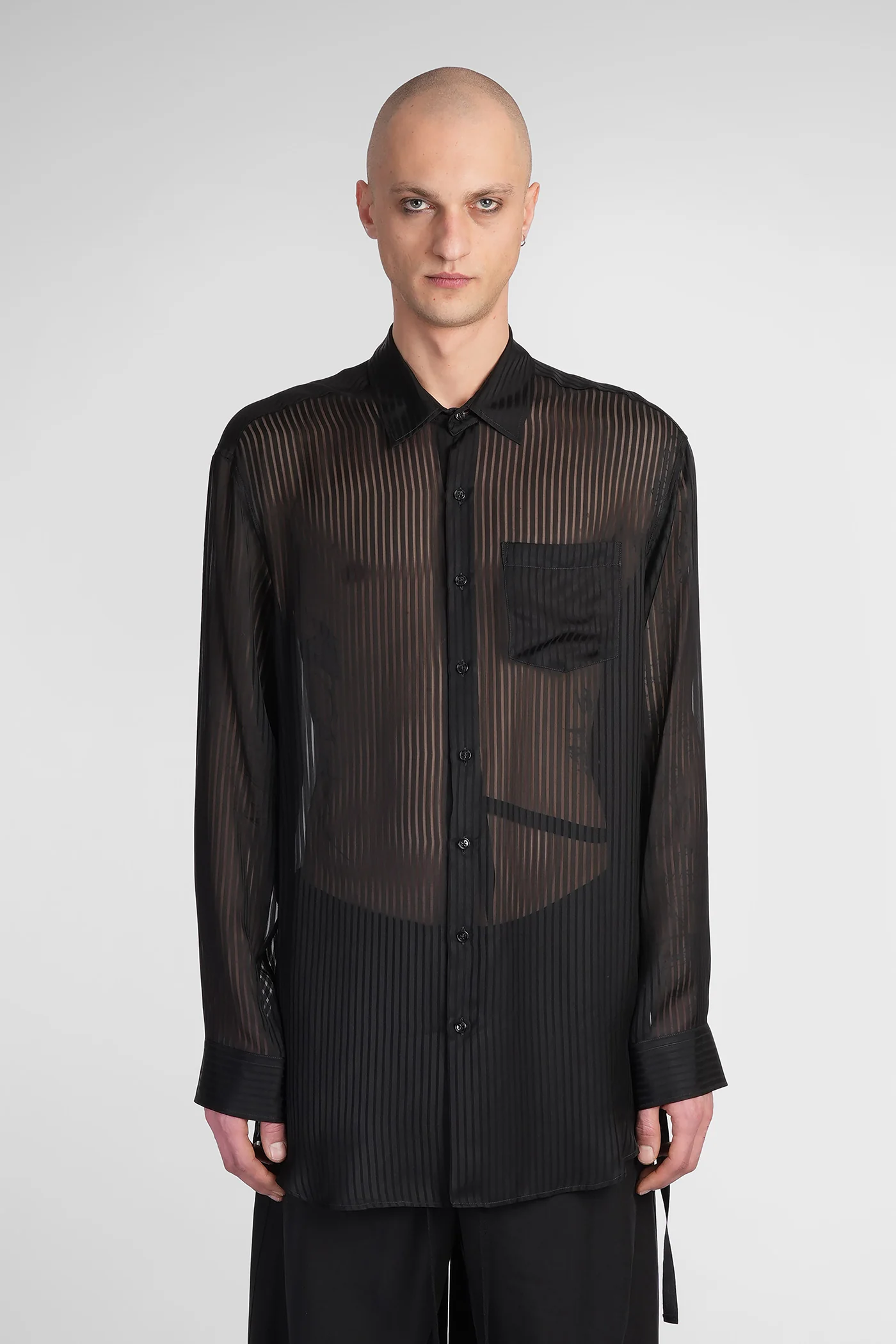 Mark Shirt in black viscose - Image 16