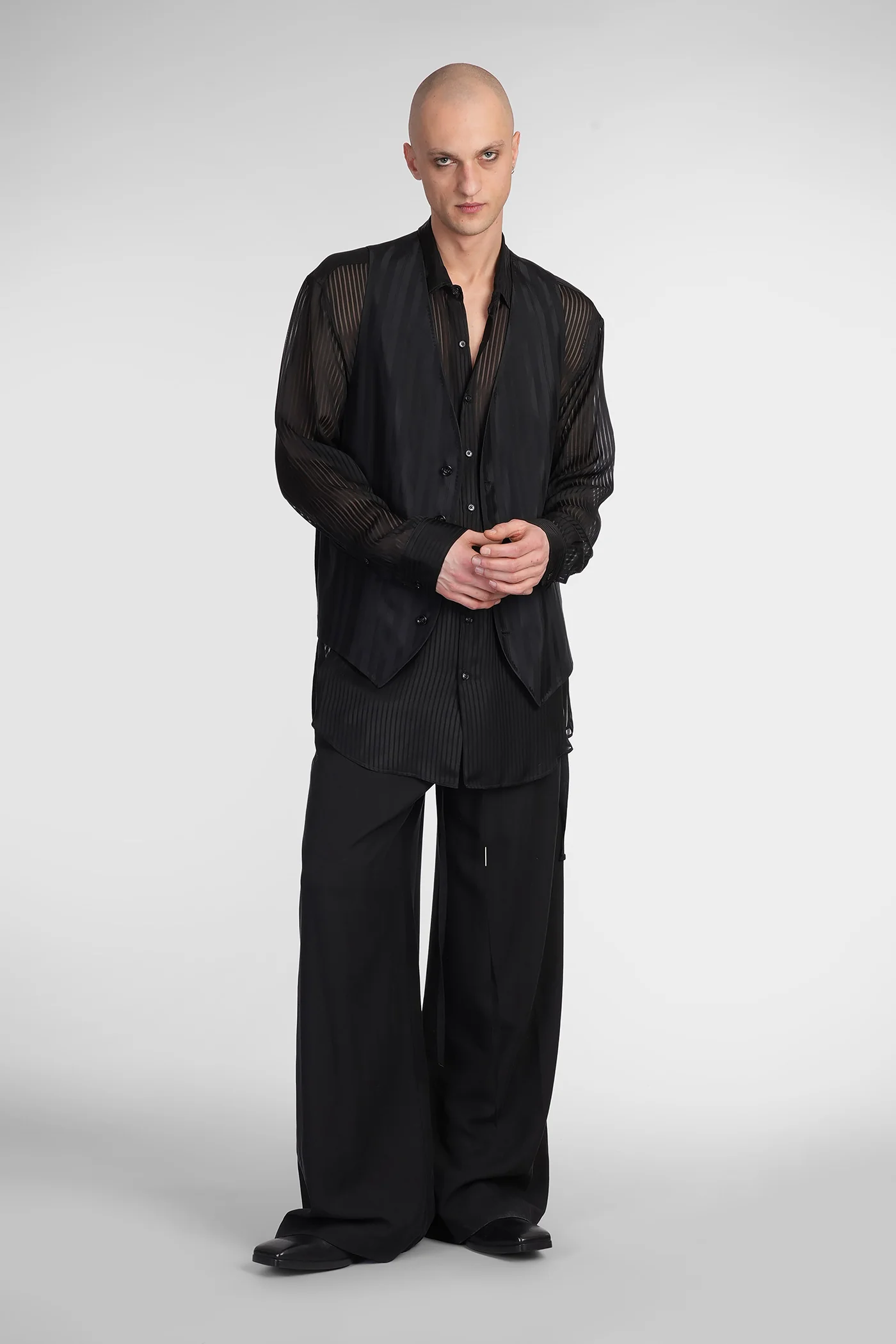 Mark Shirt in black viscose - Image 22
