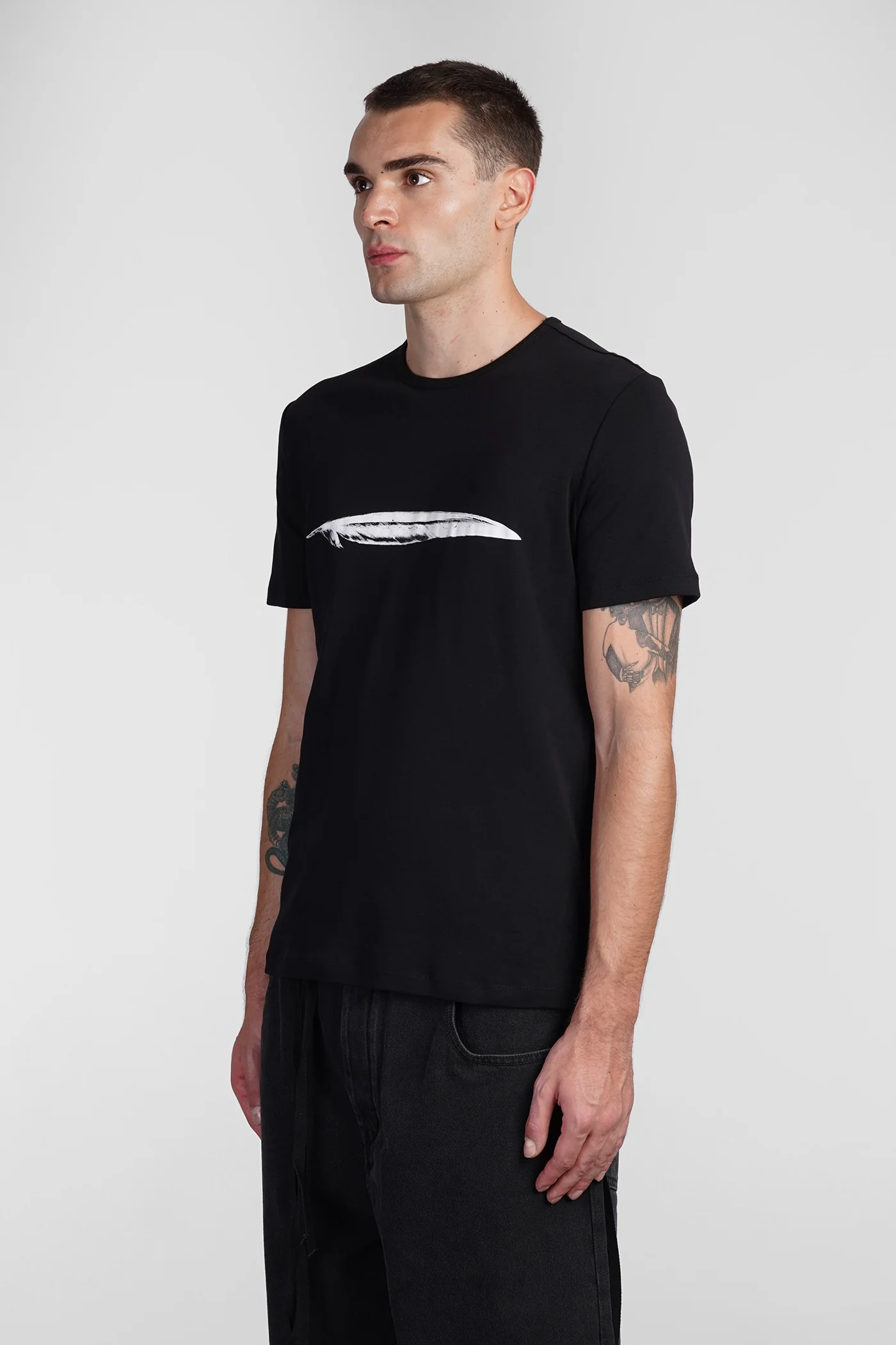 T-Shirt in black cotton - Image 4