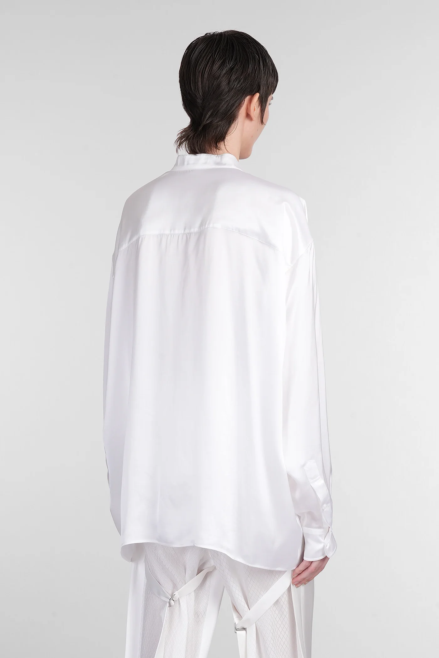 Thalia Shirt in white silk - Image 3
