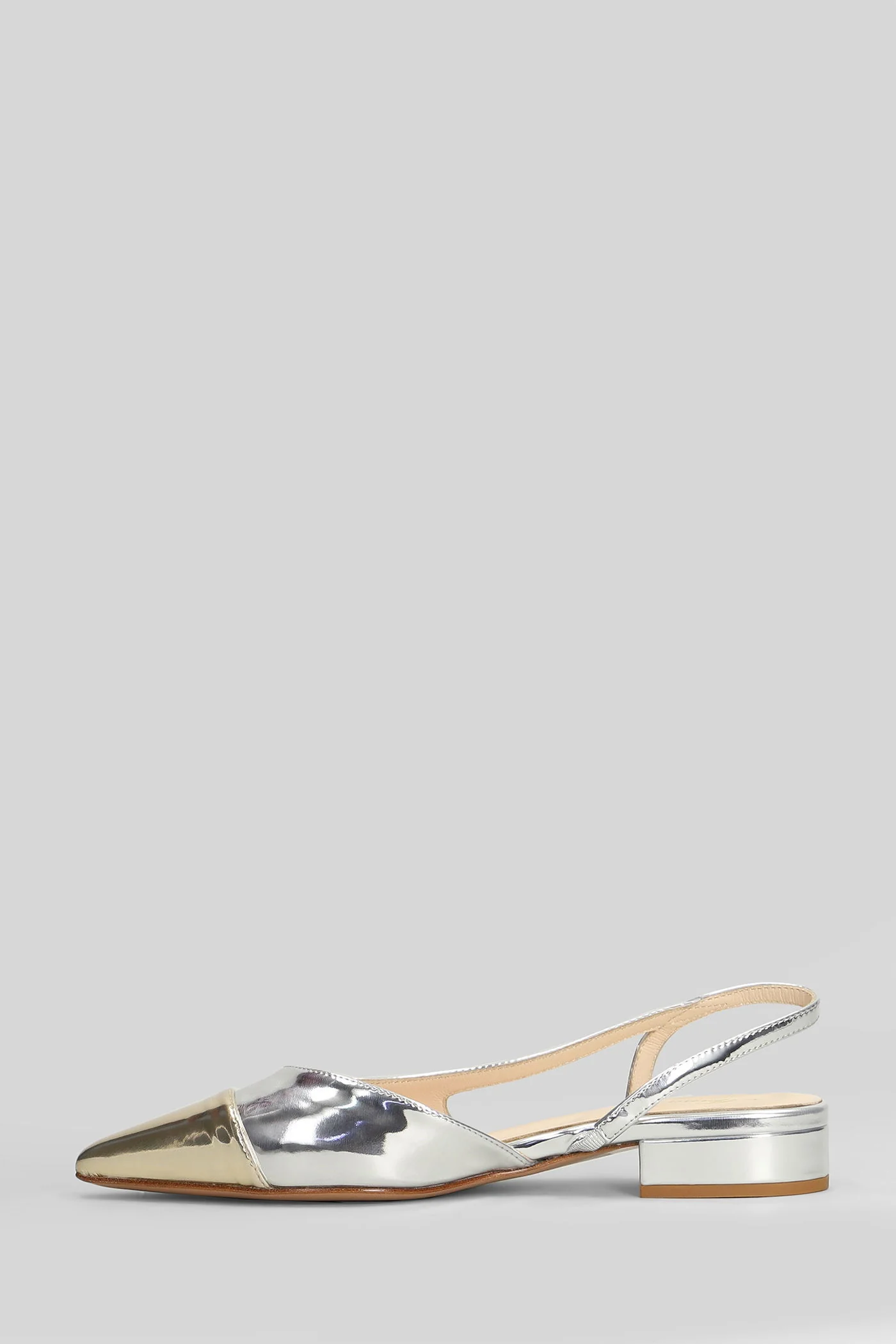Ballet flats in silver leather - Image 3