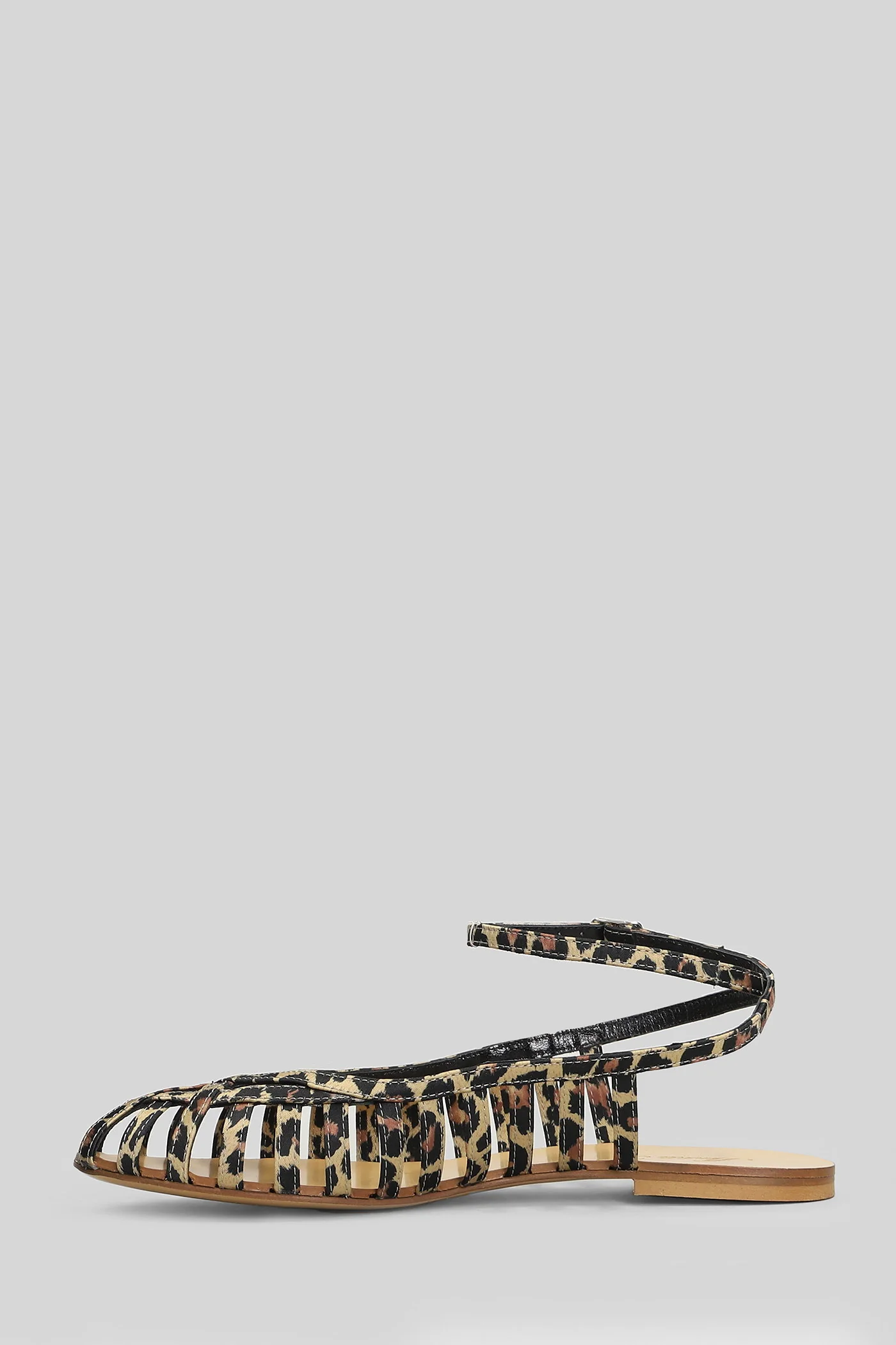 Flat sandal-slipper in Animalier fabric - Image 3