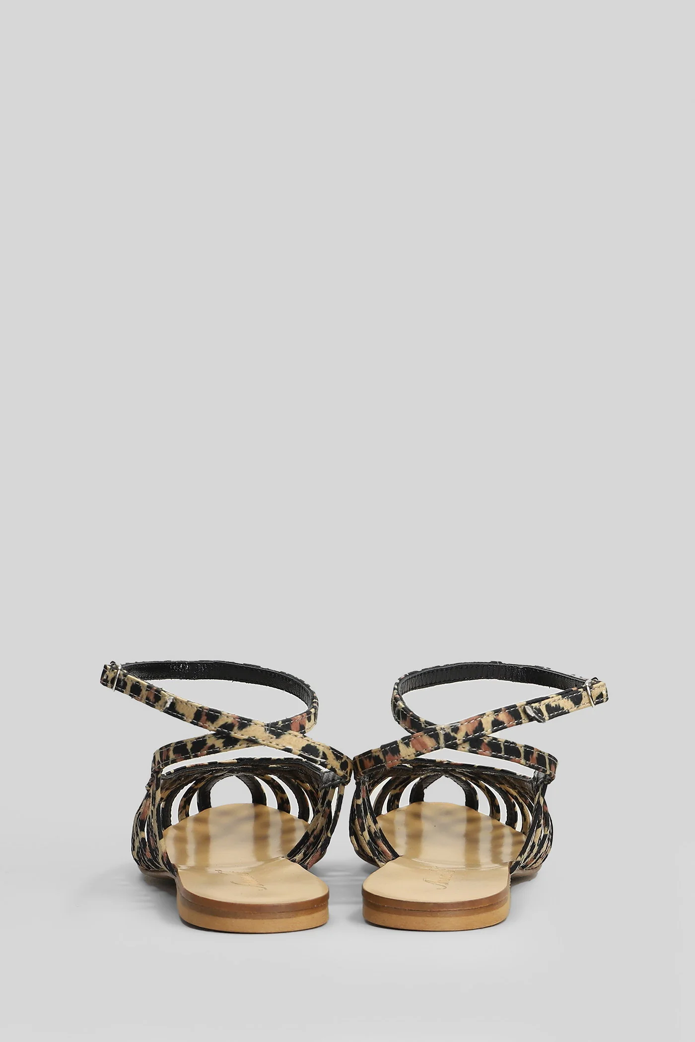 Flat sandal-slipper in Animalier fabric - Image 4
