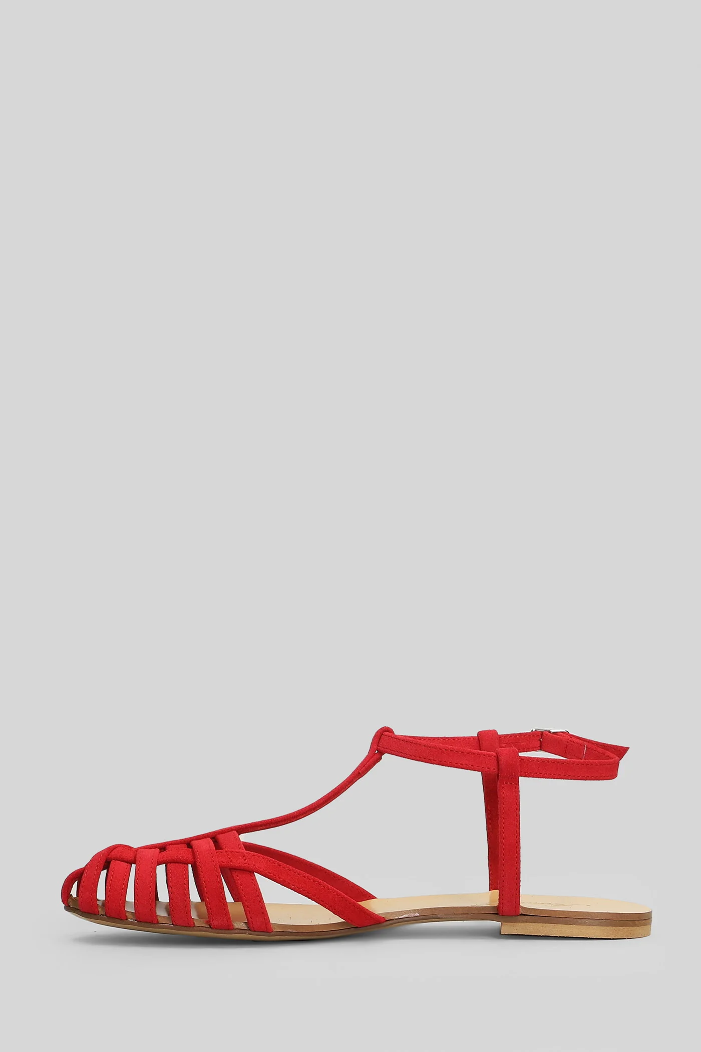 Flat sandal-slipper in red suede - Image 3