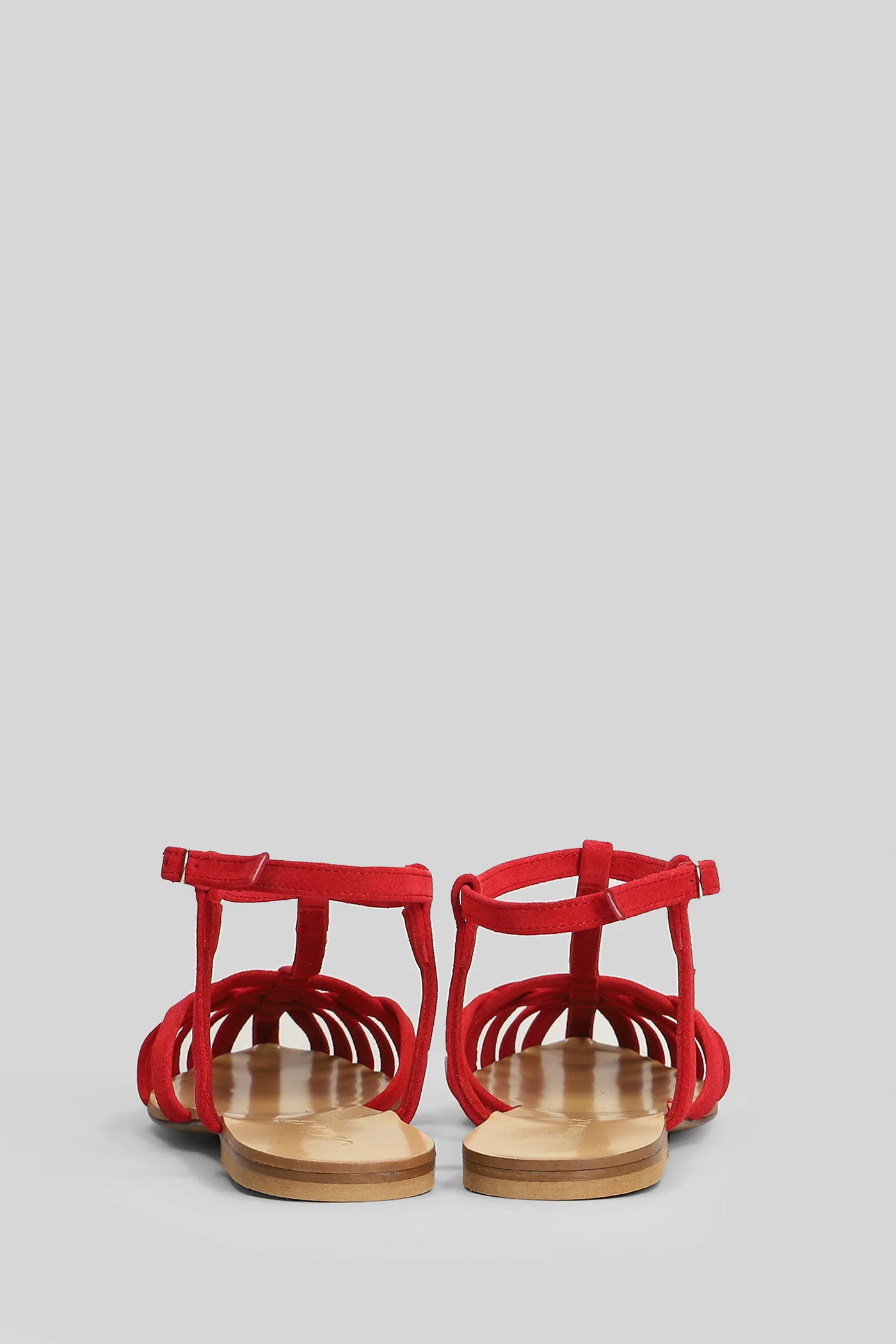Flat sandal-slipper in red suede - Image 4