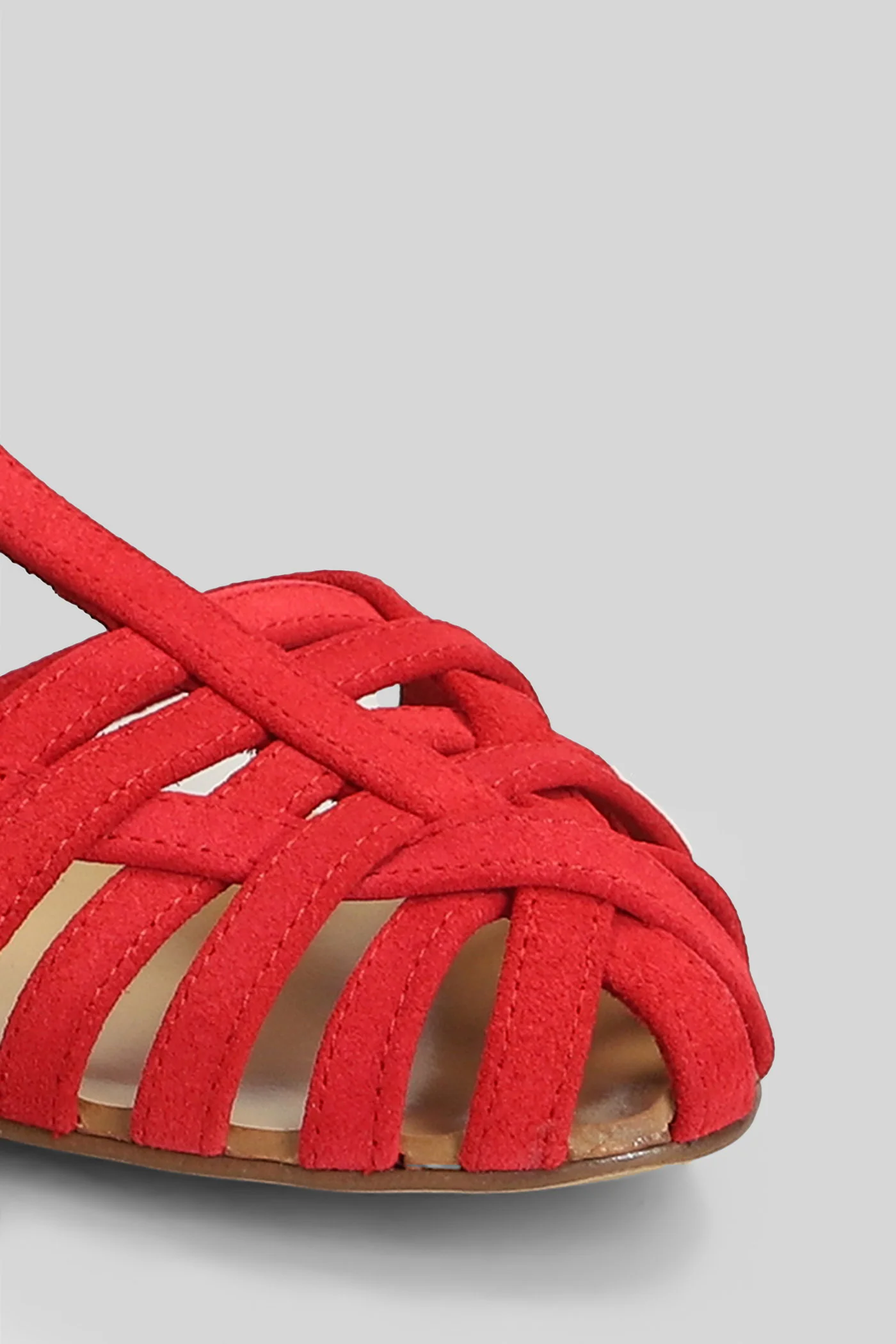 Flat sandal-slipper in red suede - Image 5