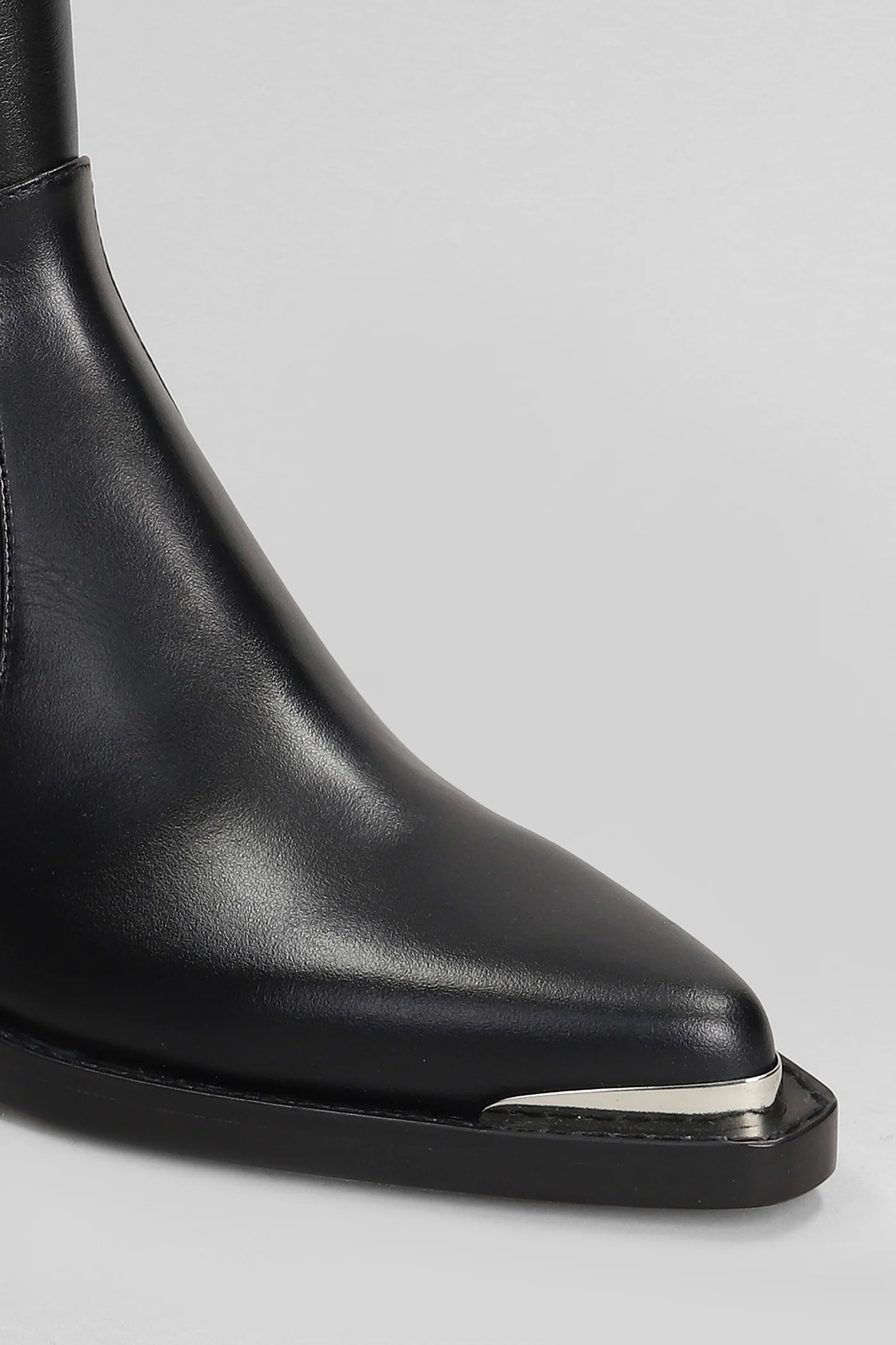 High heels Ankle boots in black leather - Image 5