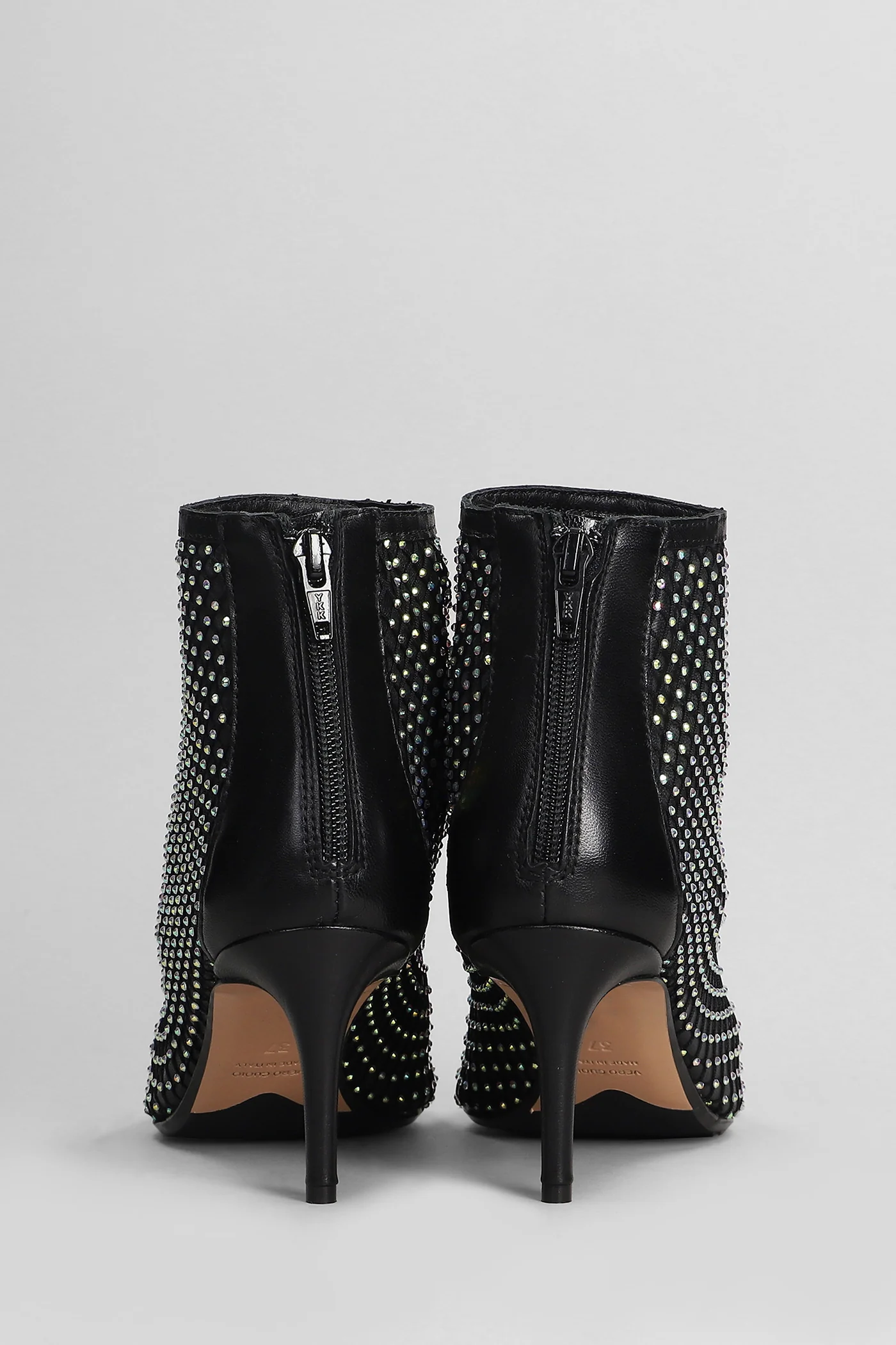 High heels Ankle boots in black leather - Image 4
